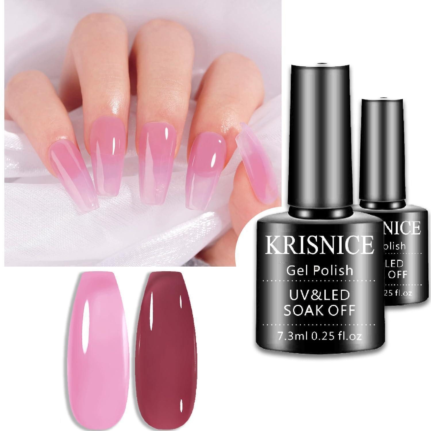 LuxusKollektion Nagellack-Set Gel-Nagellack-Set Transparent Herbst Designs Weinrot