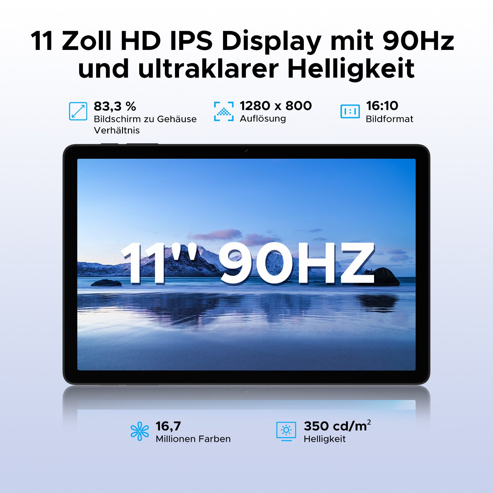 DOOGEE TAB G6 Android 16 Tablet mit SIM Card Slot, 11 Zoll Tablet (11", 256 GB, Android 16, 4G LTE, 6GB RAM + 256GB ROM, 90Hz IPS, Widevine L1, 4G LTE/5G WiFi/Face ID)