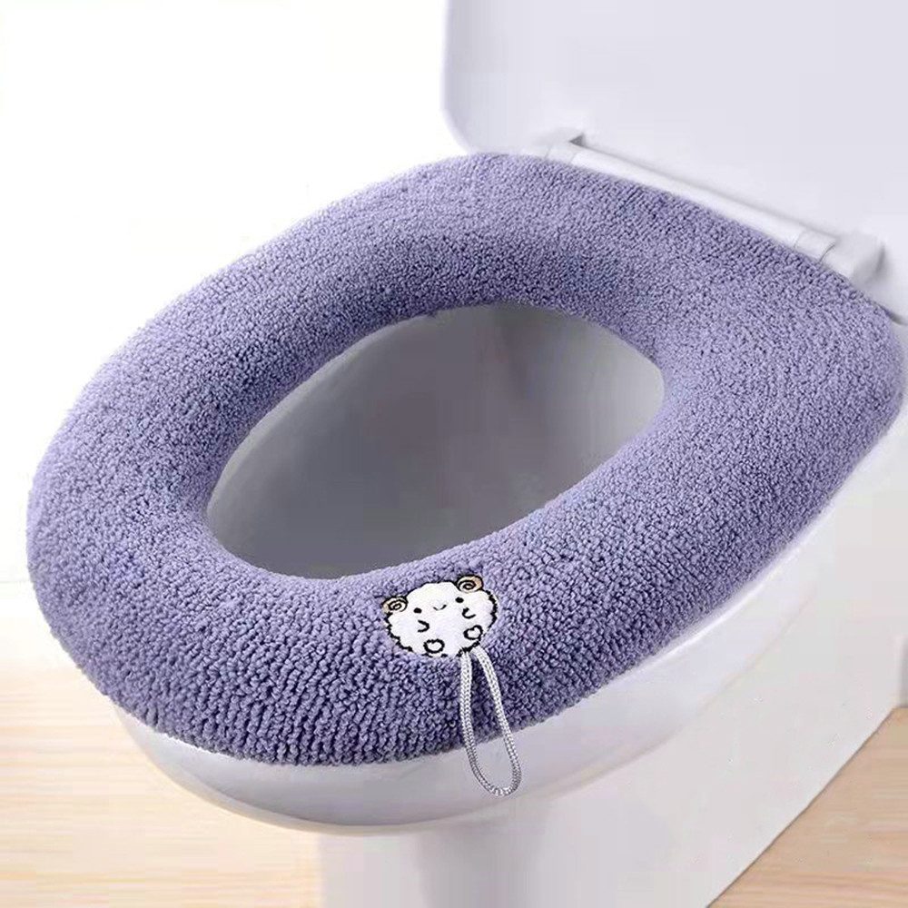 Zaewry Dusch-WC-Sitz 2 Stück Toilettensitzbezug Waschbar mit Griff weiche WC Deckelbezug