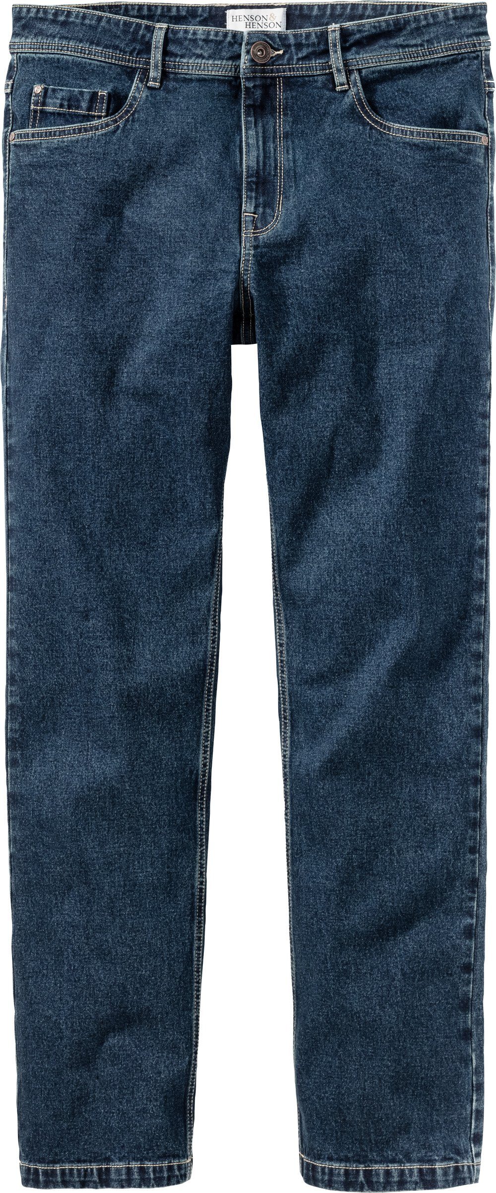 HENSON&HENSON Set, klassische 2 Stretch-Qualität komfortable einem in Denim-Farben Regular-fit-Jeans