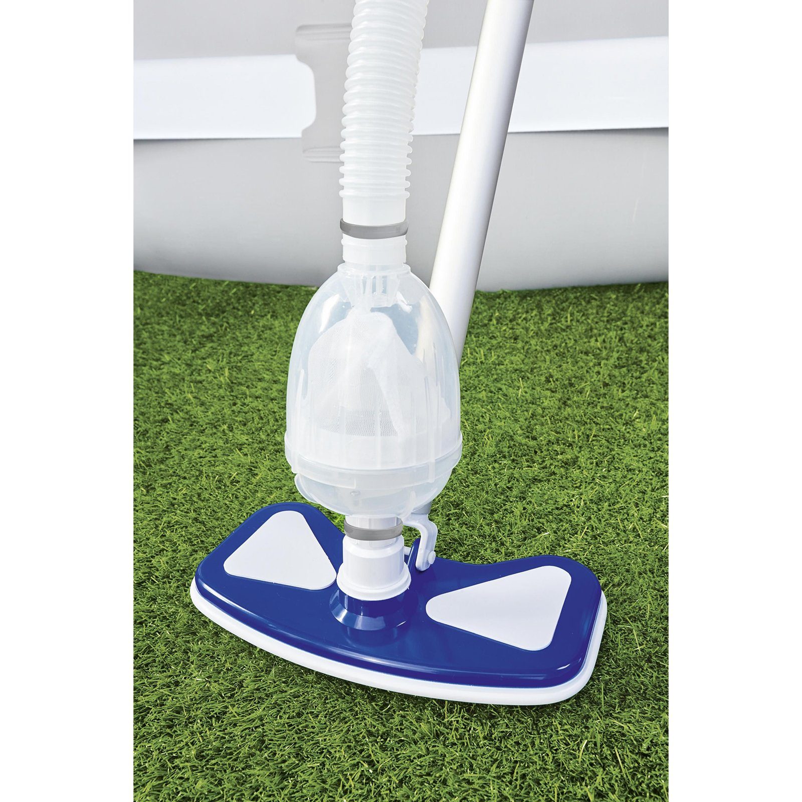 BESTWAY Kescher AquaClean Pool Reinigung Kit Poolsauger Teleskopstange 279cm (BESTWAY), leichter Aluminium-Teleskopstiel für Kescher und Saugbürste