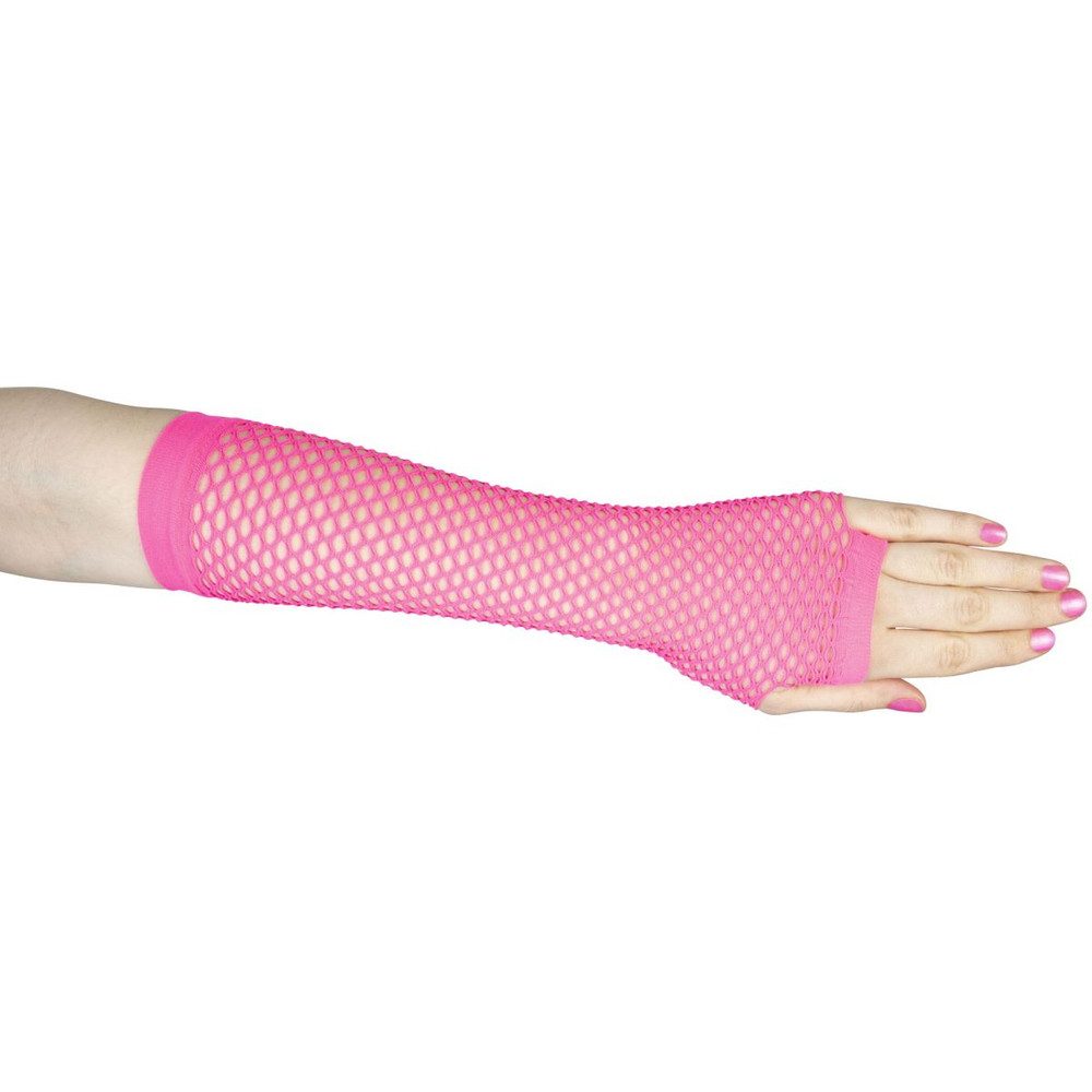 MICA Kostüm Netzhandschuhe - für Erwachsene - lang - pink günstig online kaufen