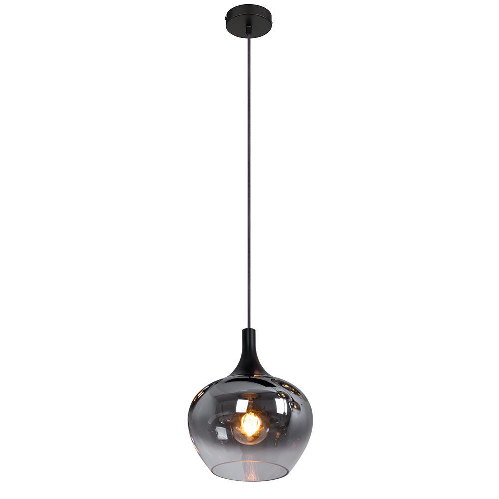 GLOBO LIGHTING LED-Hängeleuchte, Leuchtmittel inklusive, Warmweiß, LED Hängeleuchte Decken Pendelleuchte Esstischleuchte Glaskugel rauch