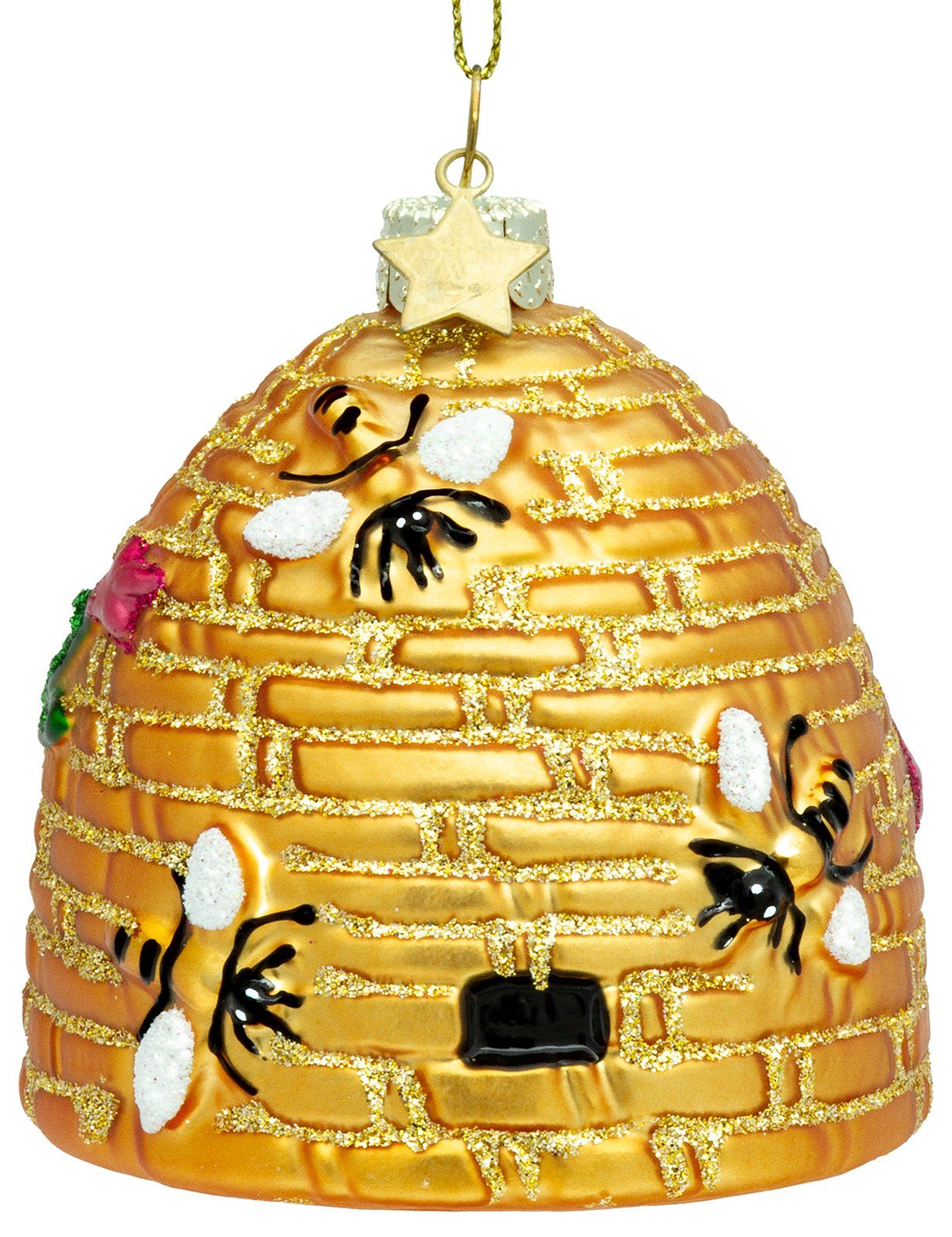 Christbaumschmuck BS484 Bienenstock Glas Figur Weihnachtsbaum Anhänger