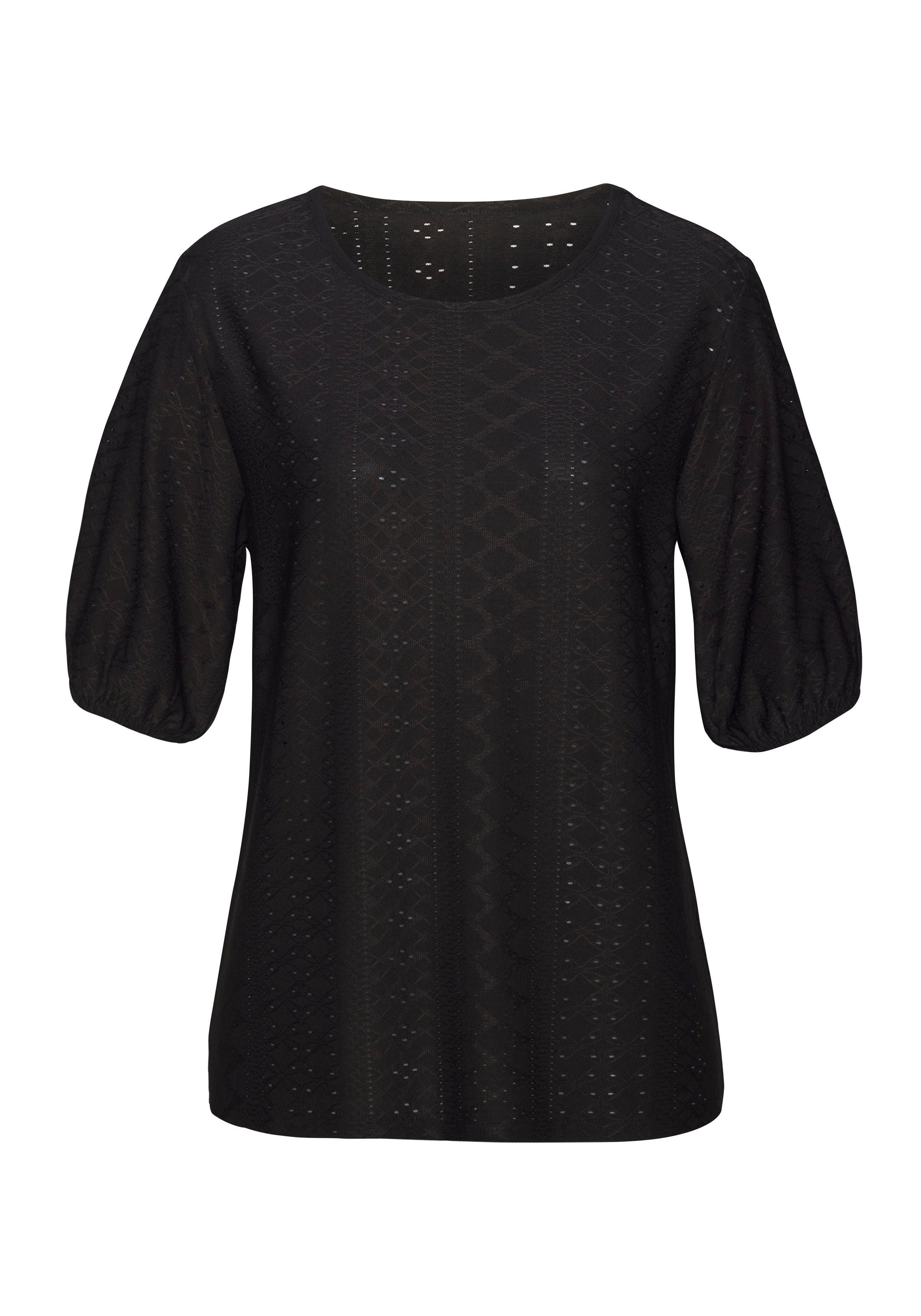 Vivance Kurzarmshirt mit Lochstickerei aus pflegeleichter günstig online kaufen