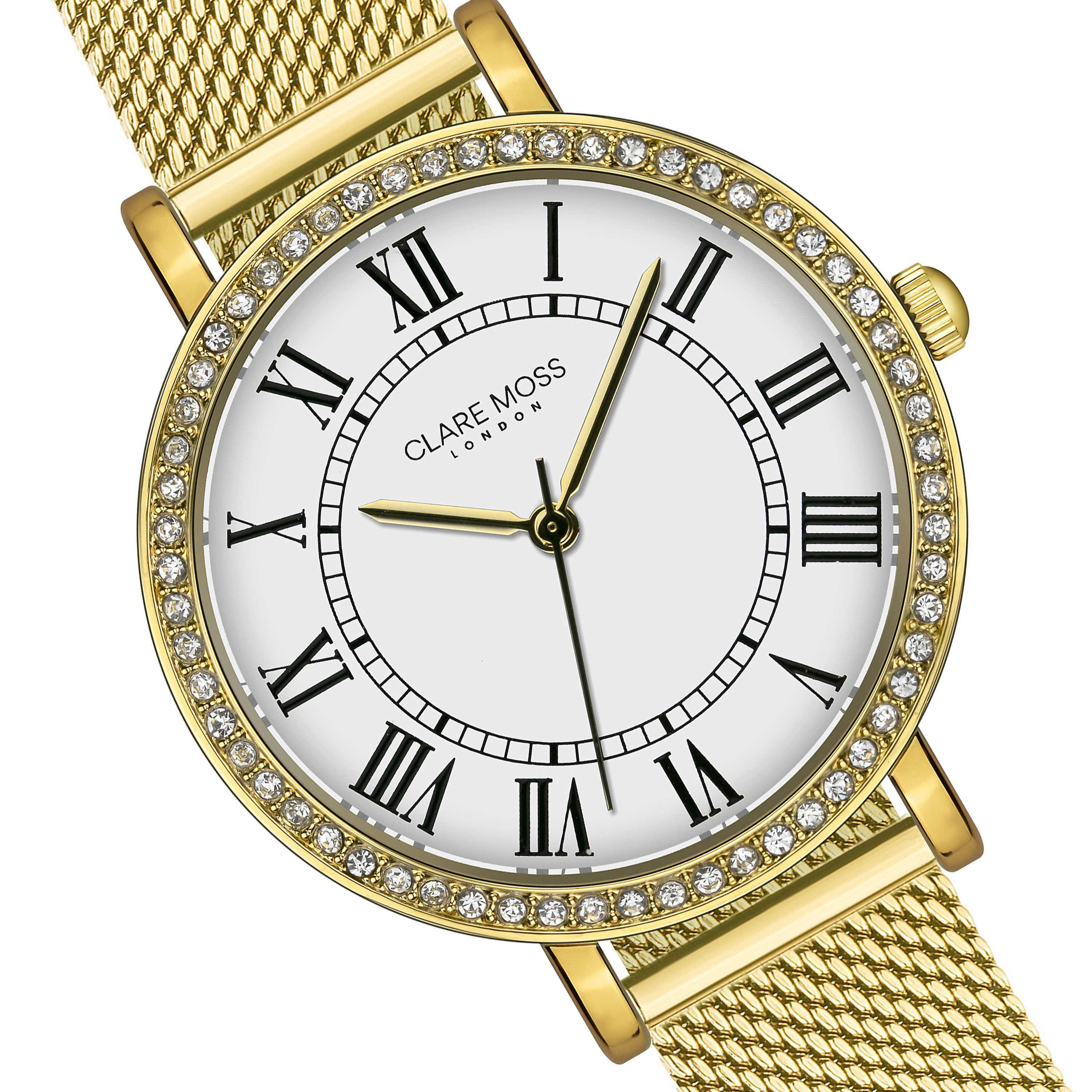 CLARE MOSS Quarzuhr CMB2-B034G London Gold Mesh