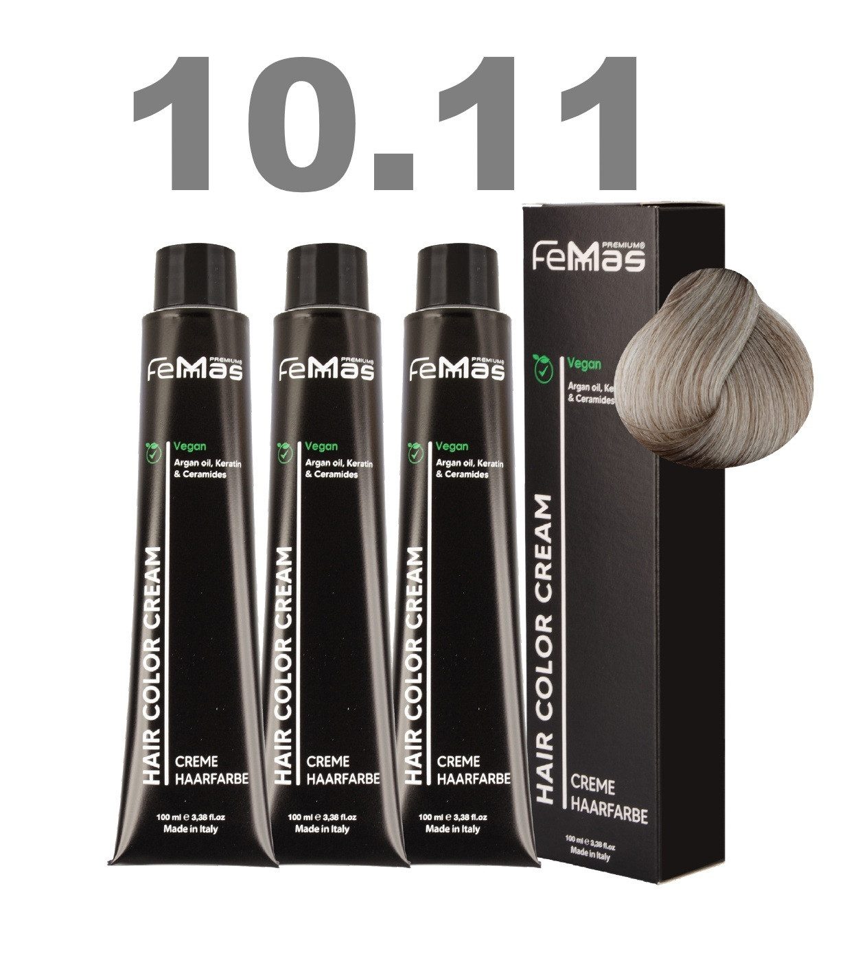 Femmas Premium Haarfarbe FemMas professionelle Haarfarbe mit Arganöl 3 x 100 ml
