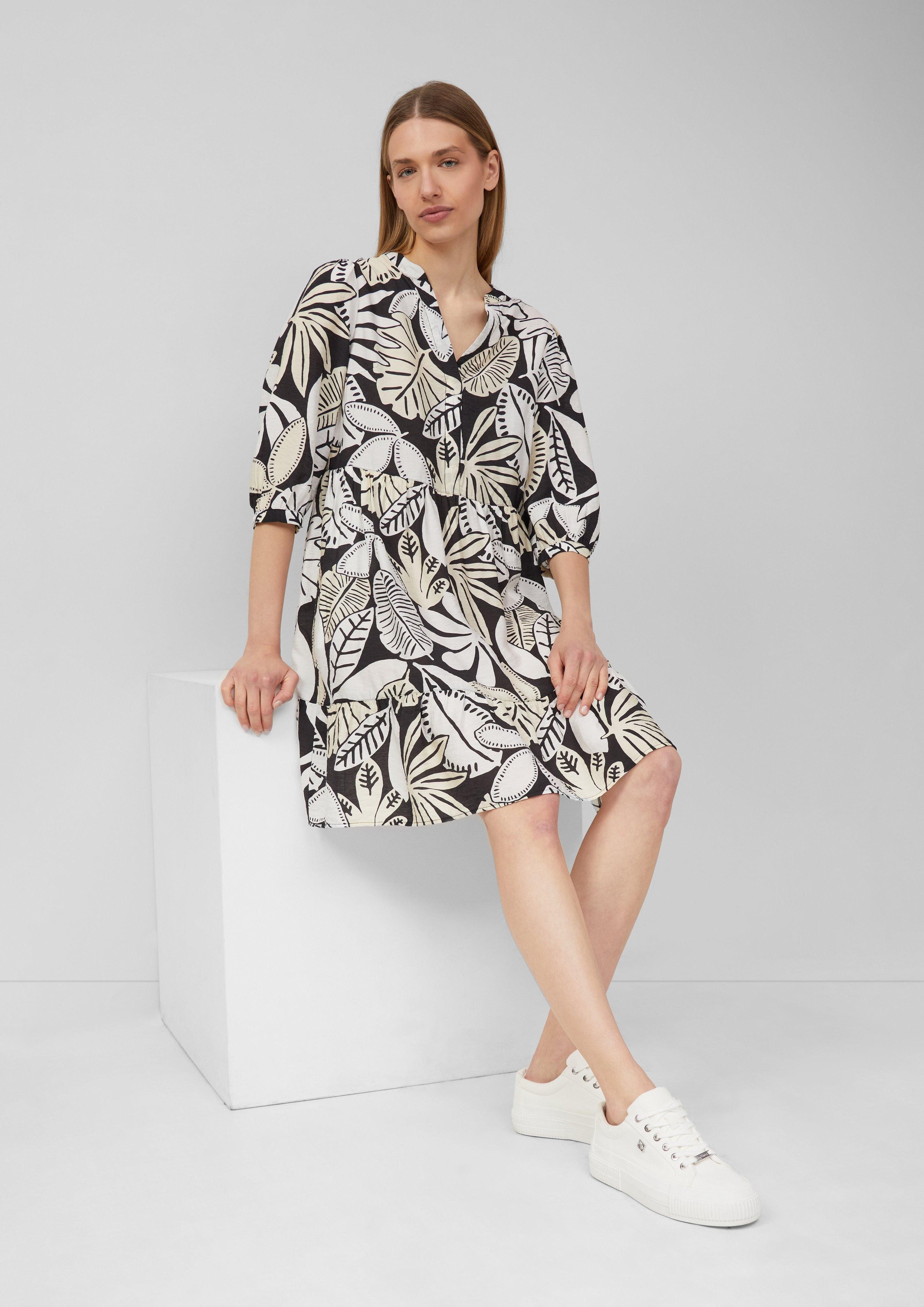 s.Oliver Minikleid Strukturiertes Kleid aus Viskosemix günstig online kaufen