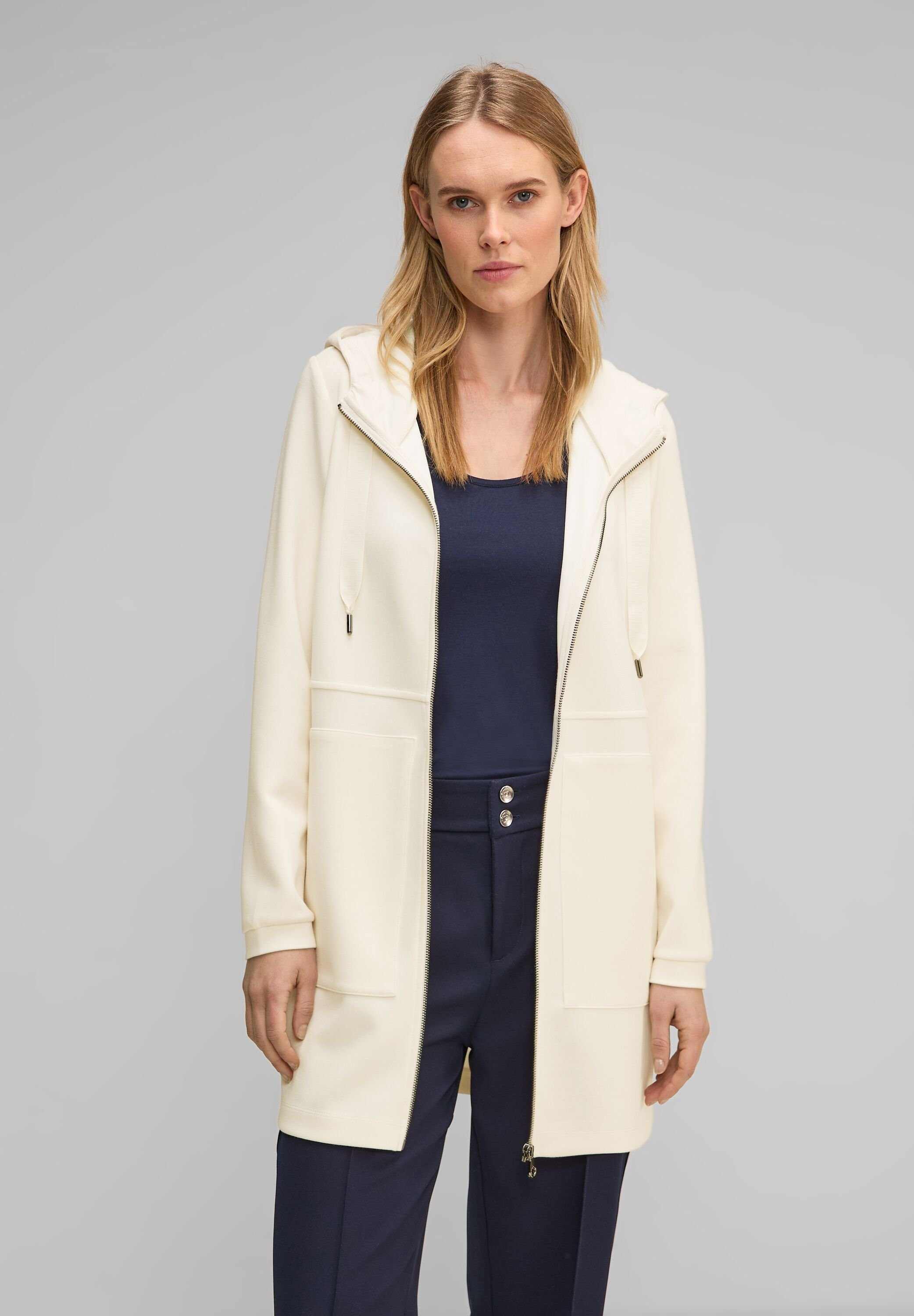 STREET ONE Cargojacke mit Kapuze lucid white