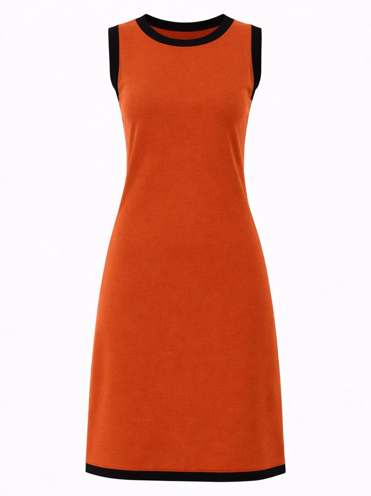 Vishes Sommerkleid Damen Ärmellos Zweifarbig Kontrastrand Jersey Baumwolle Alternative Mode, Boho, Hippie, Ethno, Festival