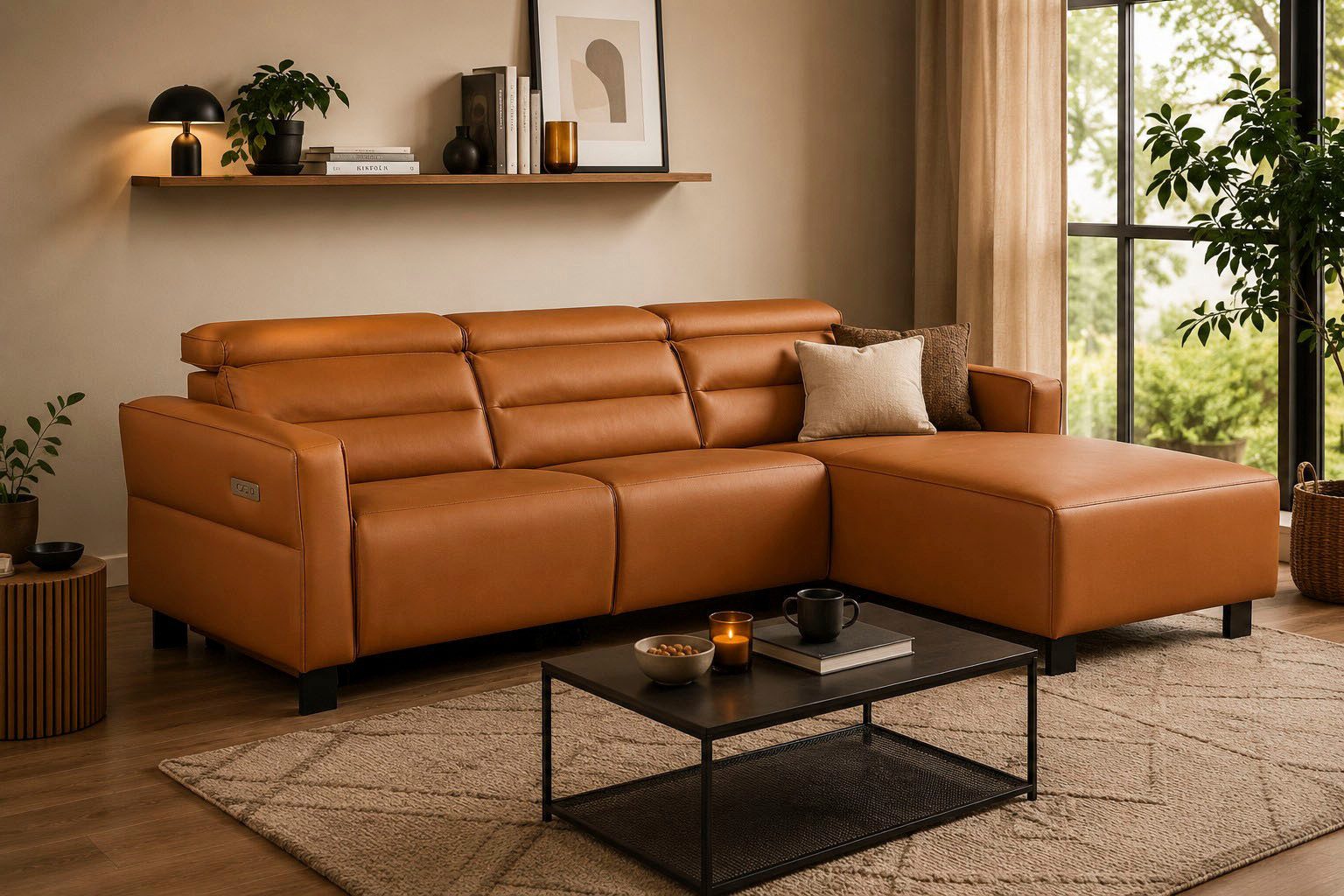 OTTO home Ecksofa Carpari, L-Form, 263 cm, manuelle o. elektrische Relaxfunktion, USB A/C und Kopfteilverstellung