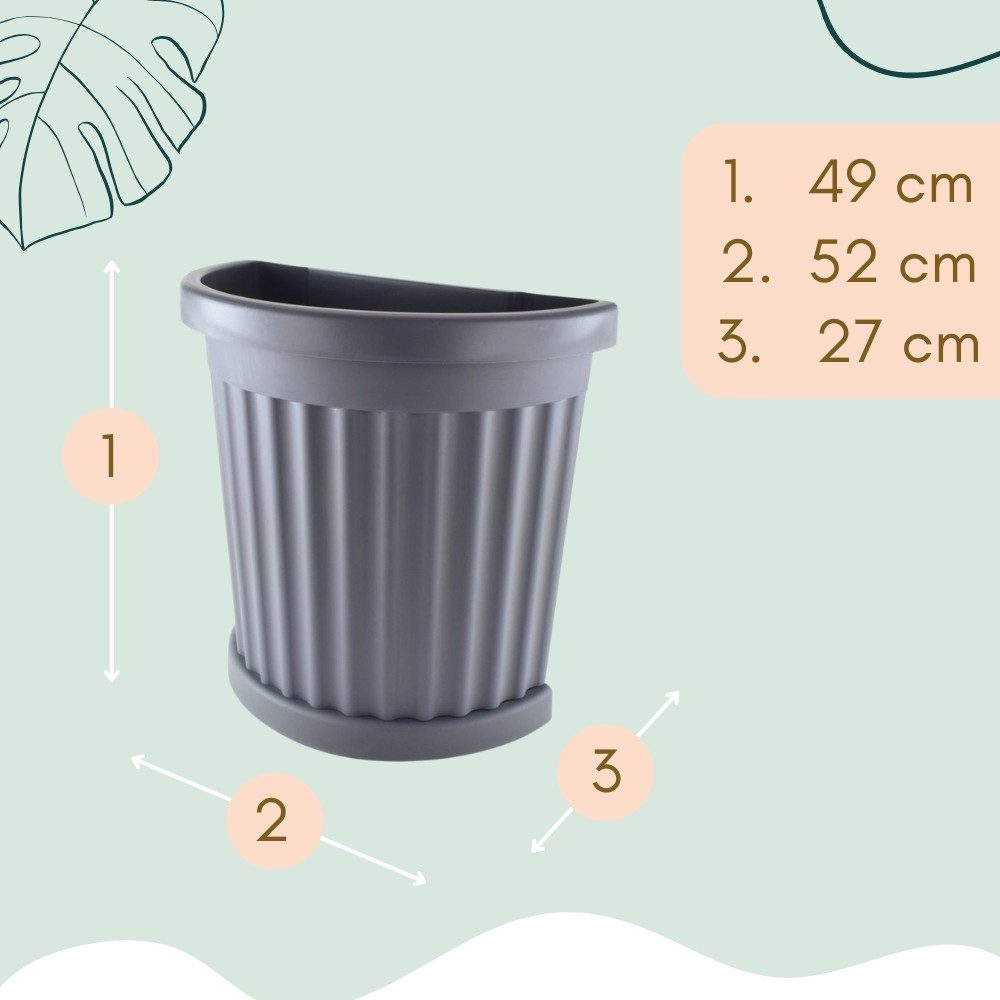 GarPet Pflanzkübel 2er Set Pflanz Kübel Halbrund Groß Outdoor Blumen Kasten günstig online kaufen