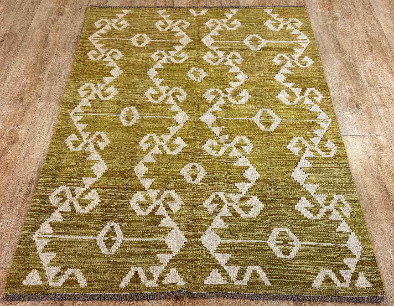 Rug Studios Teppich KELIM ORIGINAL HANDGEARBEITET, Rechteckig, Höhe: 5 mm, Handgefertigt, 127 x 176 cm, Gold
