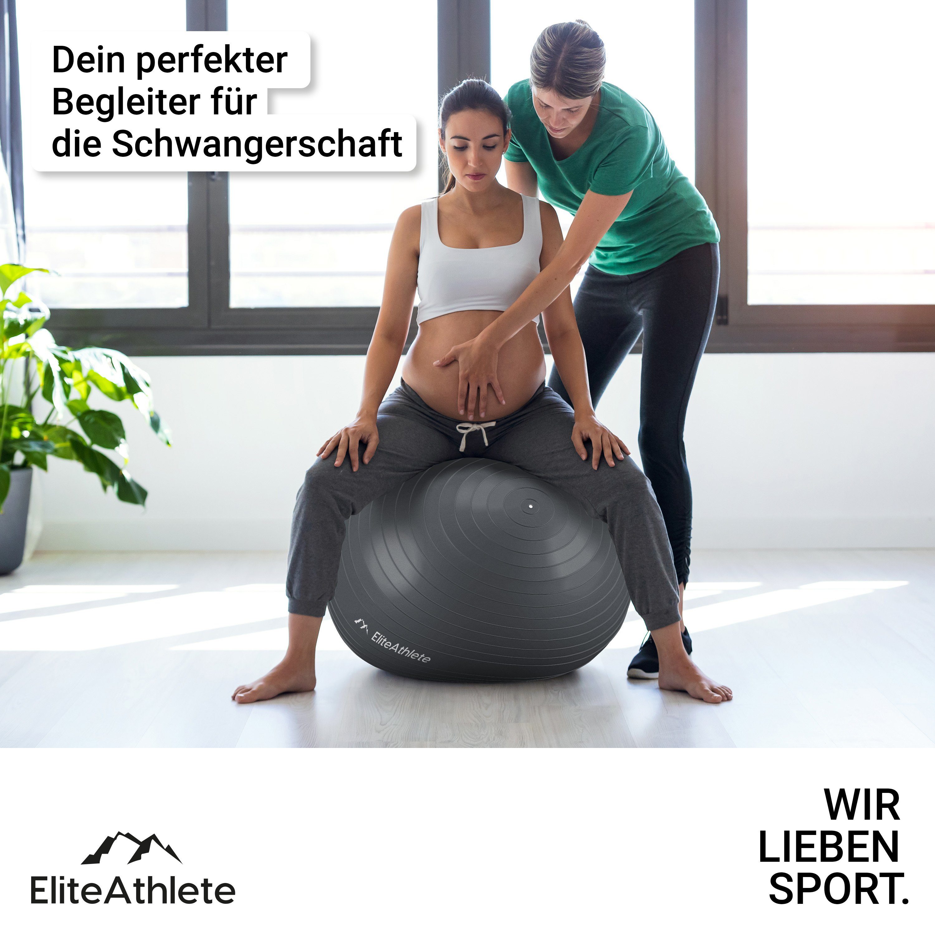 Schwangerschaft Ultimate Büro ergonomisch Gymnastikball Fitness Yoga Sitzball - Gymnastikball Grey EliteAthlete