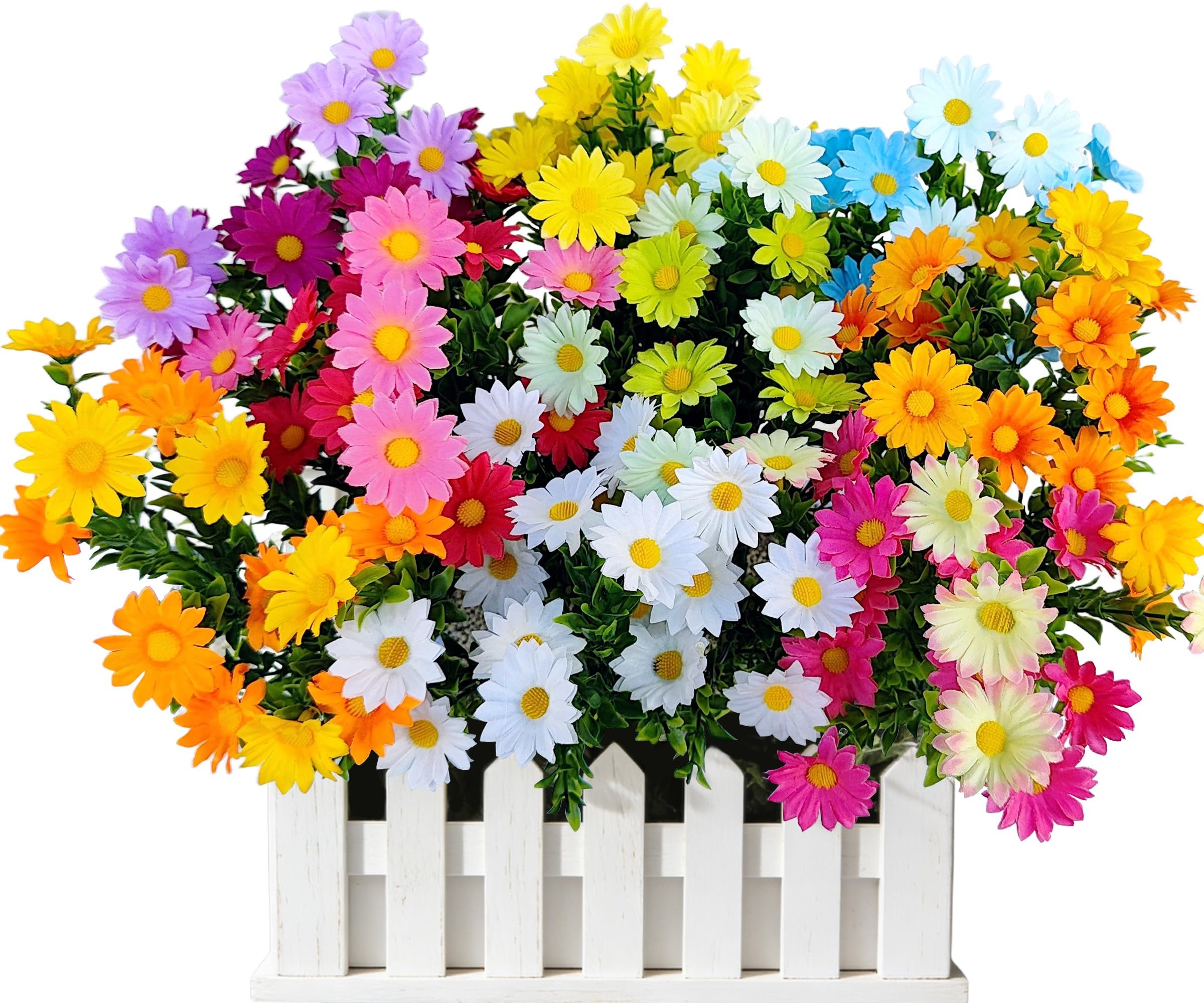 Kunstblume Kunstblumen wie Echt, Künstliche Blumen Balkonpflanzen Outdoor, Agger, Wetterfester Kunstblumenstrauß UV-beständig für Balkon & Deko