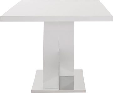 INOSIGN Esstisch Ali, Breite 160 cm, weiß Hochglanz, Bodenplatte aus Metall