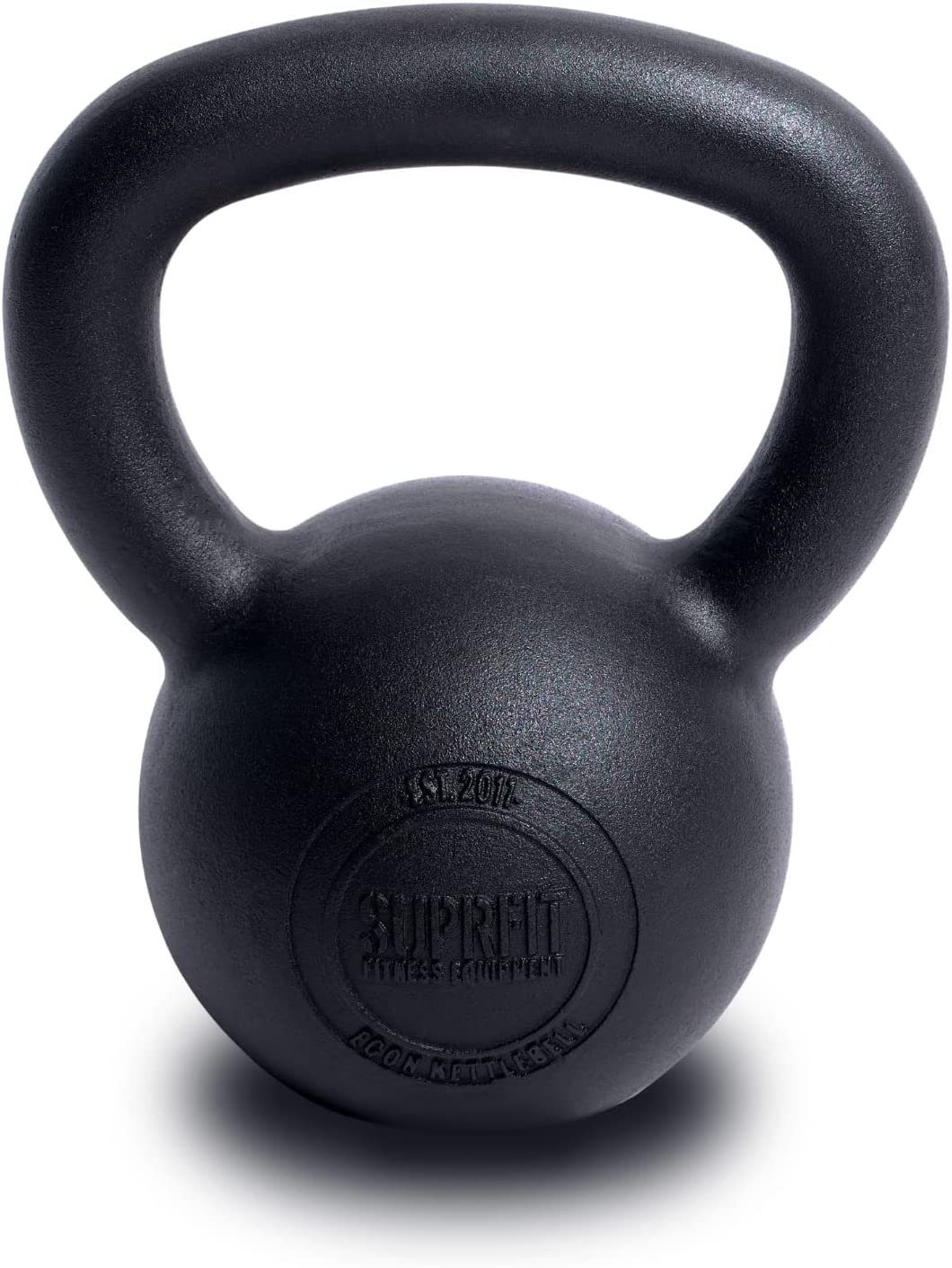 SF SUPRFIT Kettlebell Econ Kettlebells - Pulverbeschichtete Kugelhantel aus Gusseisen für Kraft- & Crosstraining, Kettle Bells Schwarz lackiert - Ideal zum Reißen, Stoßen & Drücken, Perfekt als Kettlebell Set