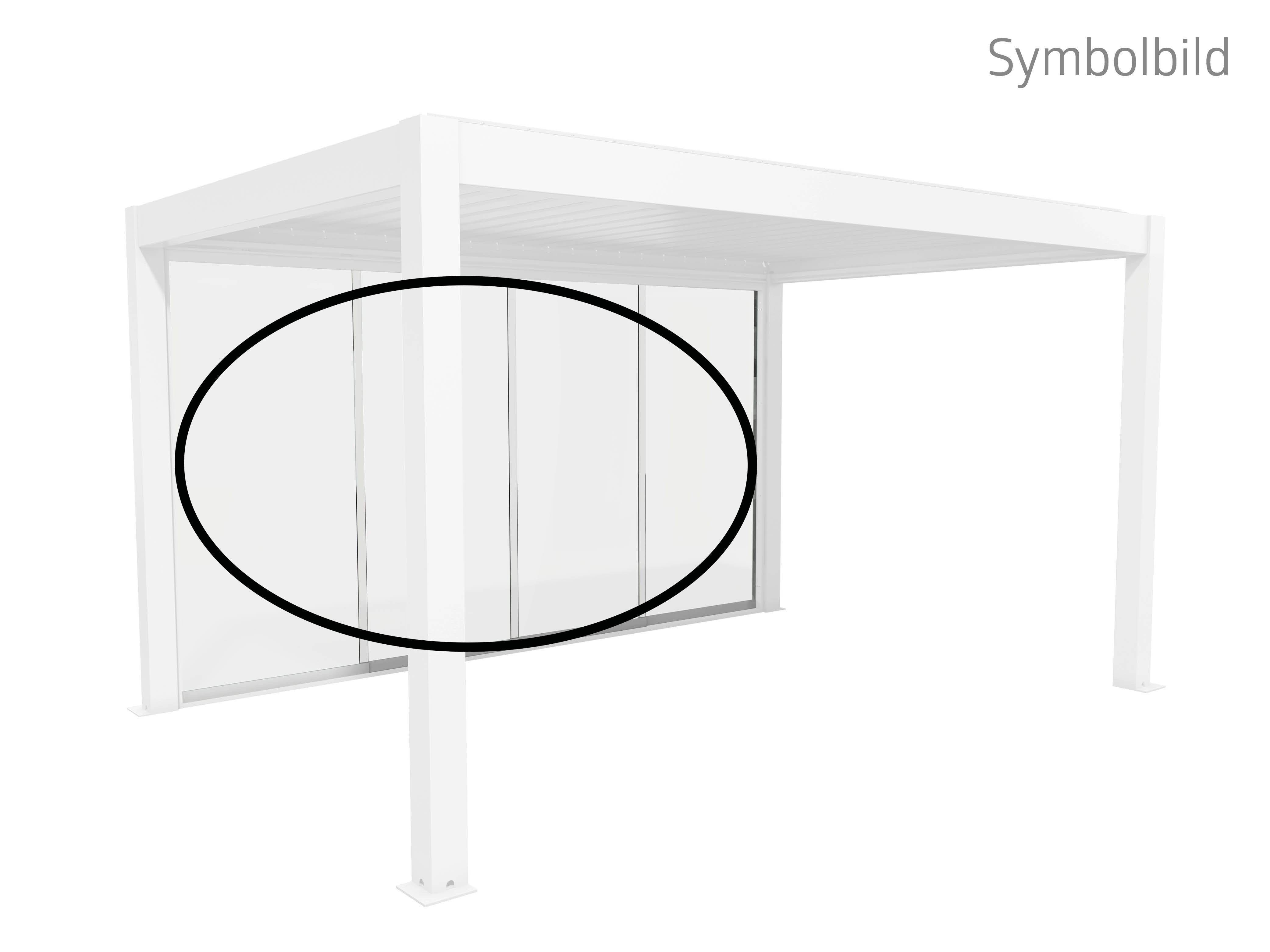 Biohort Glasschiebetür Klarglas Gr. 3 m für Pergola, verschiedene Farben, 272x 234,9 cm, Glaselemente aus 10 mm ESG