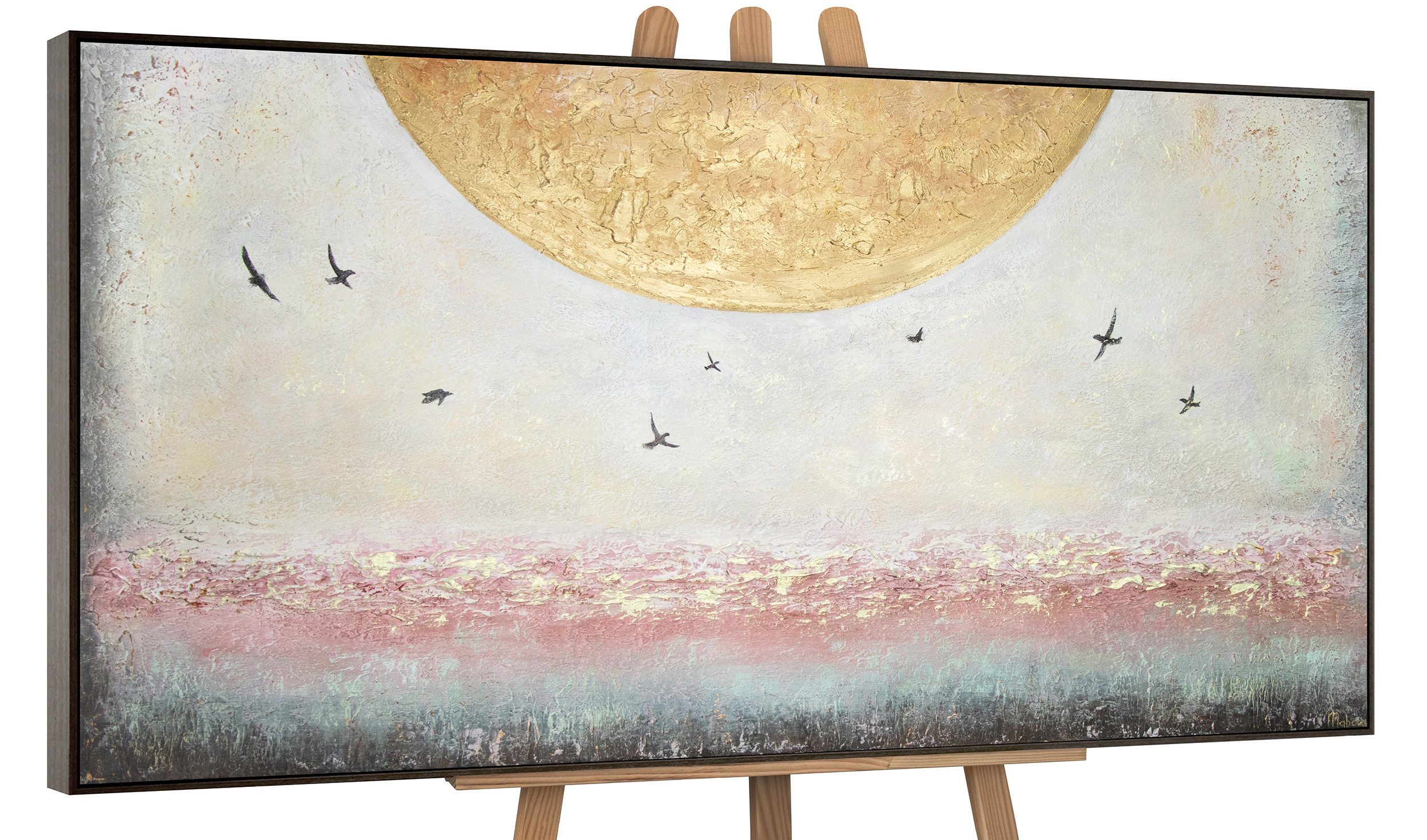 YS-Art Gemälde Sonnenenergie, Landschaft, Leinwand Bild günstig online kaufen