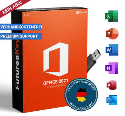 Microsoft Office 2021 Professional Plus inkl. USB Stick und Aktivierungsschlüssel (Officeprogramm, USB-Stick)