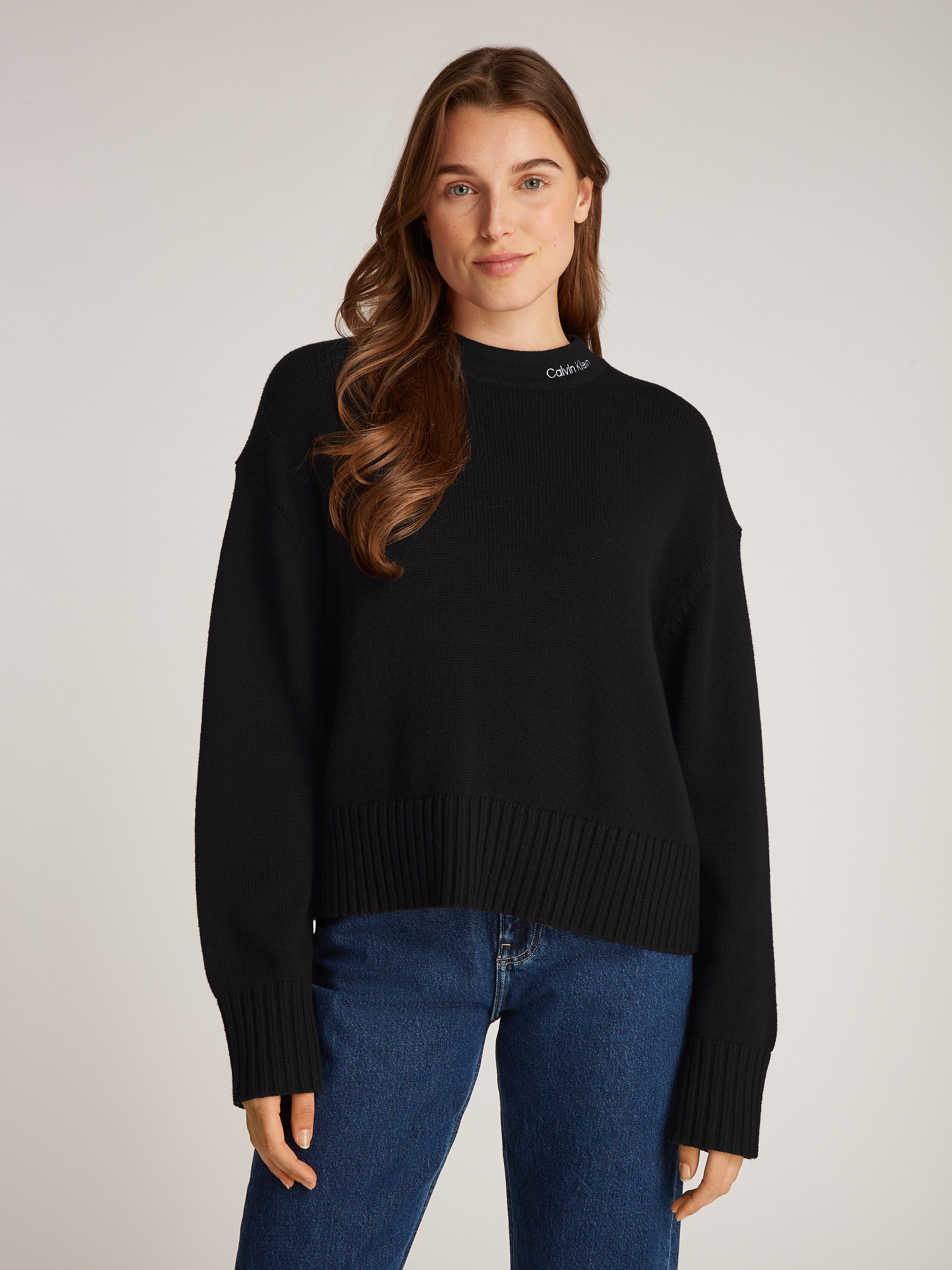 Calvin Klein Jeans Strickpullover LOGO EMBRO günstig online kaufen