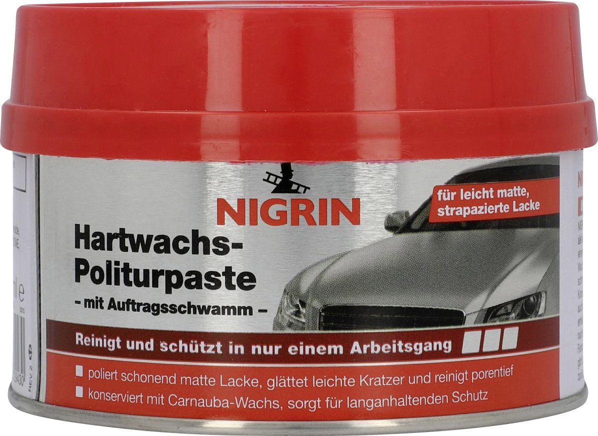 Nigrin Hartwachs-Politurpaste mit Auftrageschwamm Autopolitur