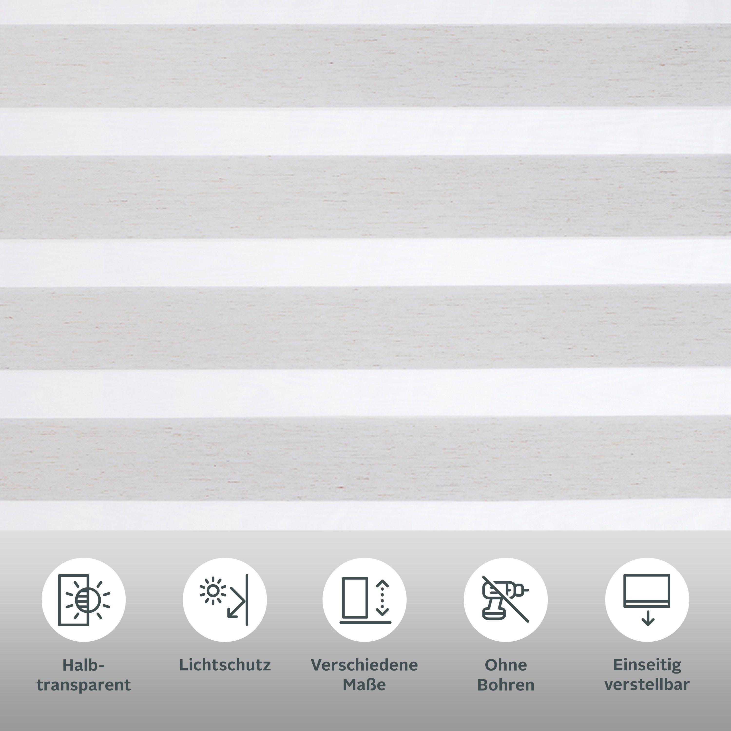 Doppelrollo SORANA, my home, Lichtschutz, ohne Bohren, freihängend, Klemmfix, Rollo in angesagter Optik NEUHEIT!