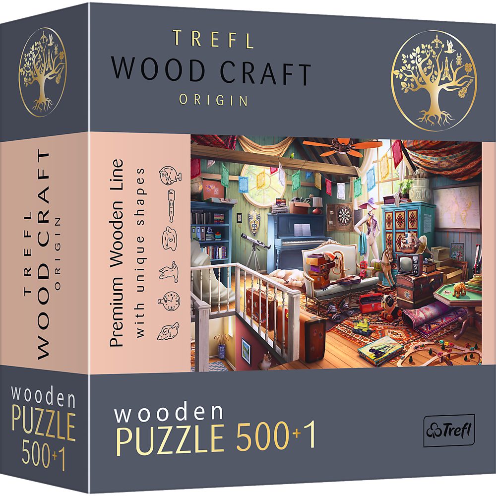 Trefl Puzzle Trefl 20179 Wood Craft Schätze auf dem Dachboden, 500 Puzzleteile, Made in Europe