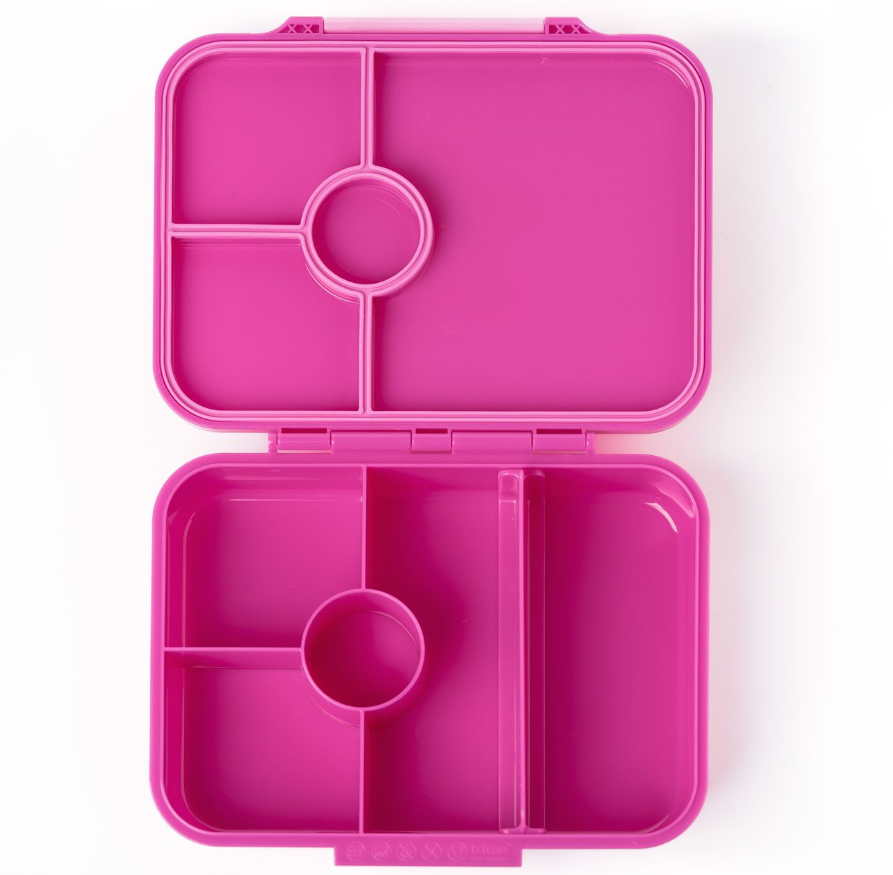 LEKKABOX Lunchbox Bentobox Brotdose, 4 Fächer - Kinder Vesperdose Brotbüchse Brotbox, Für feuchte Lebensmittel auslaufsicher, inkl. extra Trenner