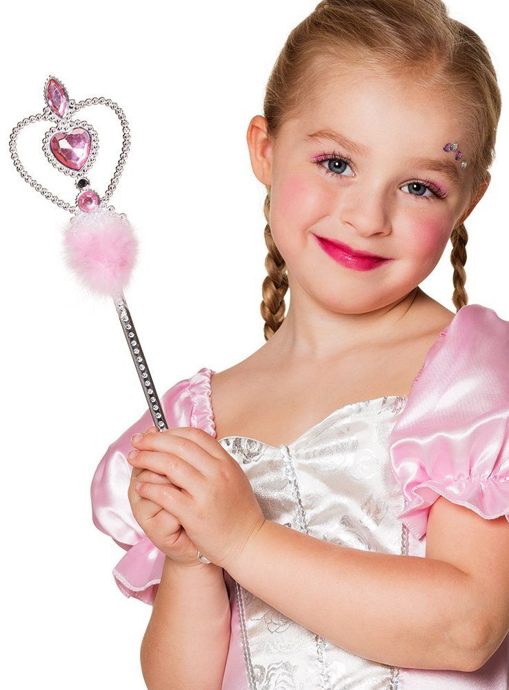 Boland Feen-Kostüm Herzfee Zauberstab, Glitzernder Feenstab für die Märchenprinzessin