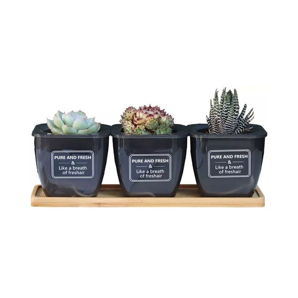 TUWENA Blumentopf Blumentopf-Set, Blumentopf mit Untersetzer (3 St)