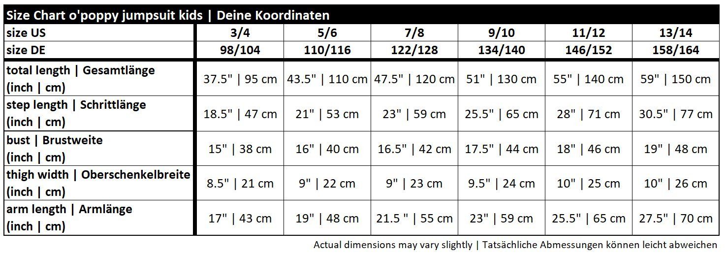 O'Poppy Jumpsuit Kinder dunkelblau (1-tlg) Zwergen Kapuze und Eingrifftaschen