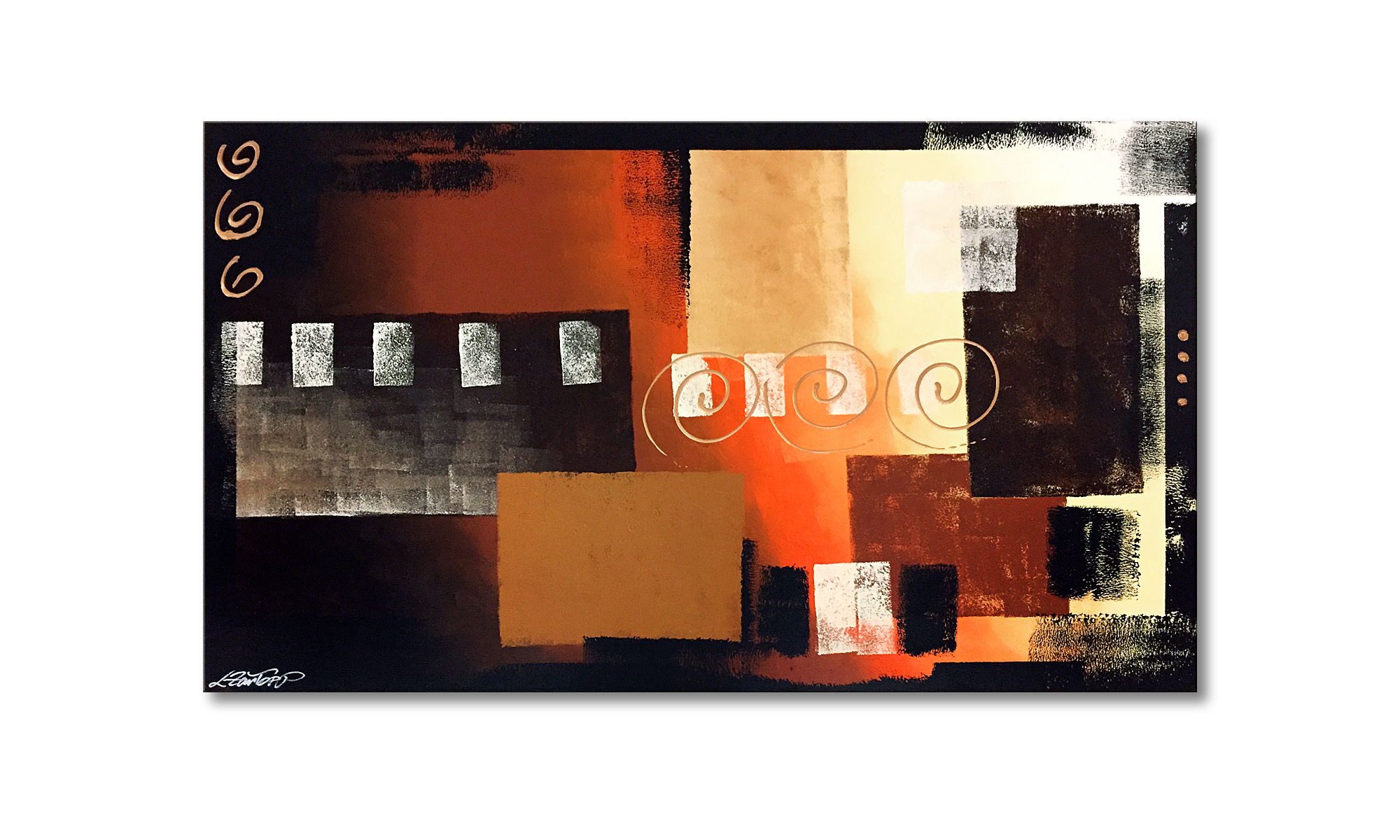 WandbilderXXL Gemälde Ruins 120 x 70 cm, Abstraktes Gemälde, handgemaltes Unikat