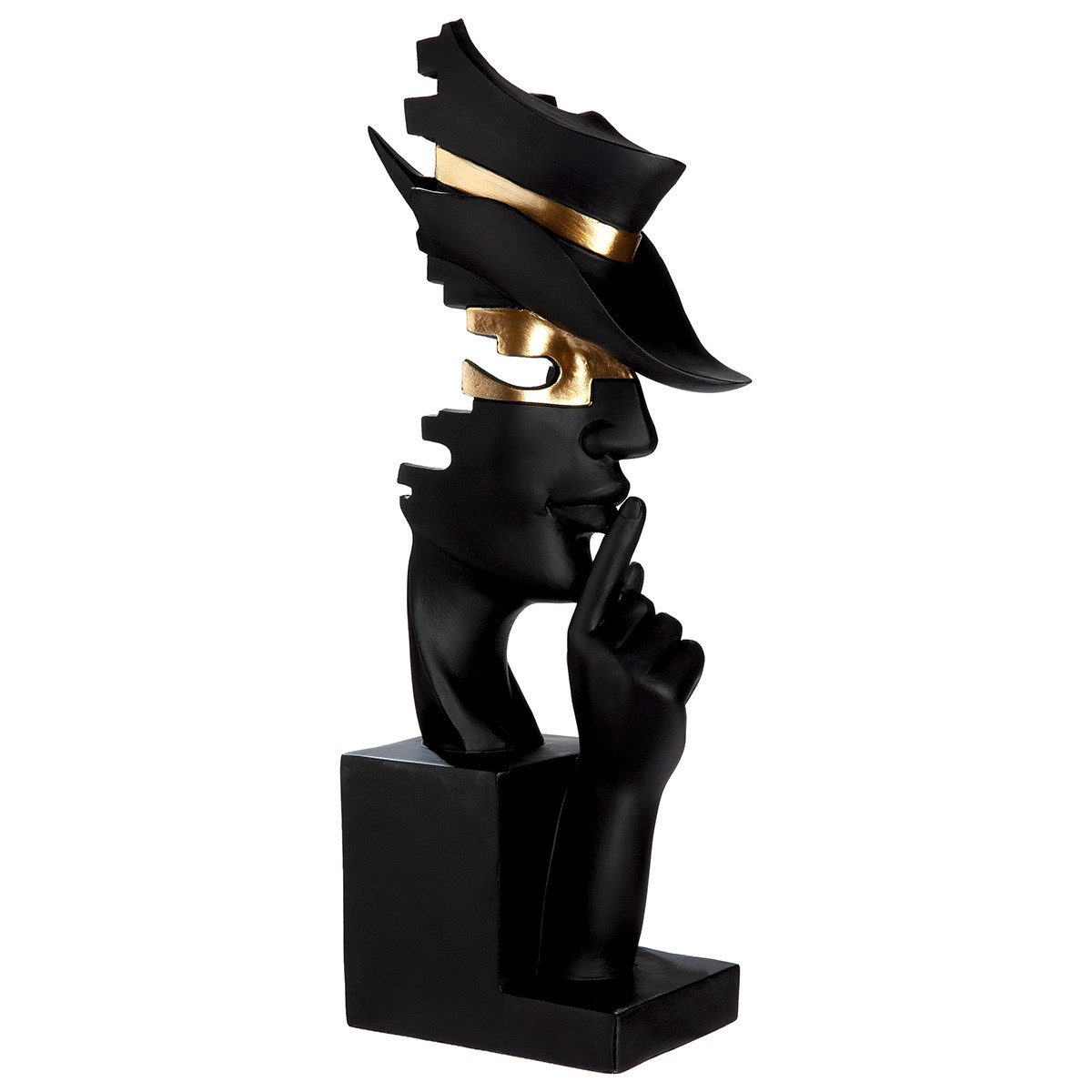 MF Skulptur Deko Skulptur Mystique Noir Kopf Figur modern schwarz gold (1 St) – Bild 5 von 5