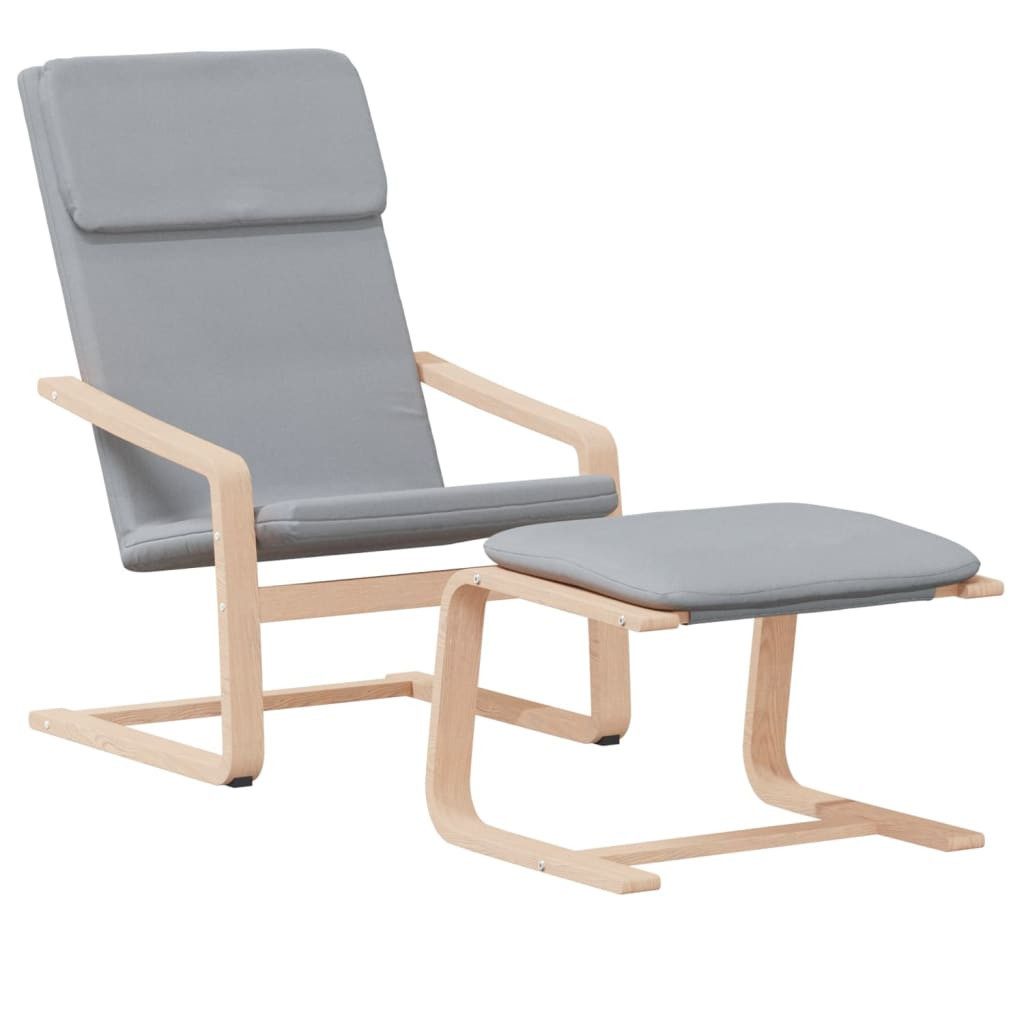 vidaXL Sessel Relaxsessel mit Hocker Hellgrau günstig online kaufen