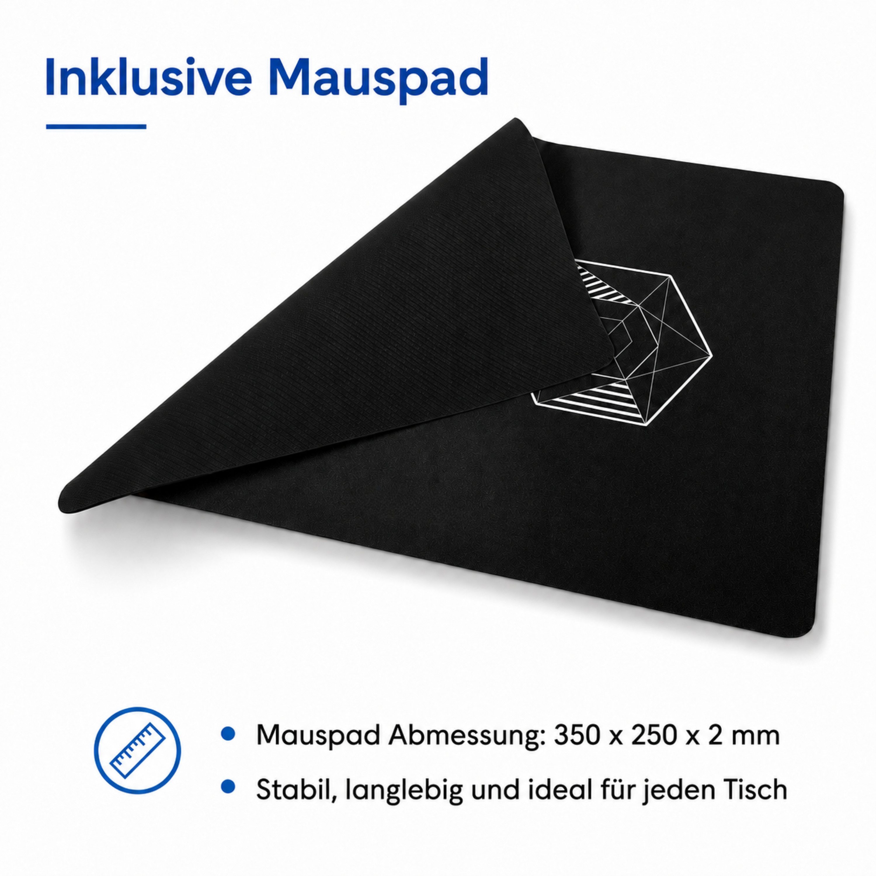 StellarLuma RGB Gaming Maus Mauspad Kabelgebunden Schwarz PC Gaming Gaming-Maus (kabelgebunden, Plug & Play, Gaming-Set mit kabelgebundener LED-Maus 2400 DPI un – Bild 5 von 5