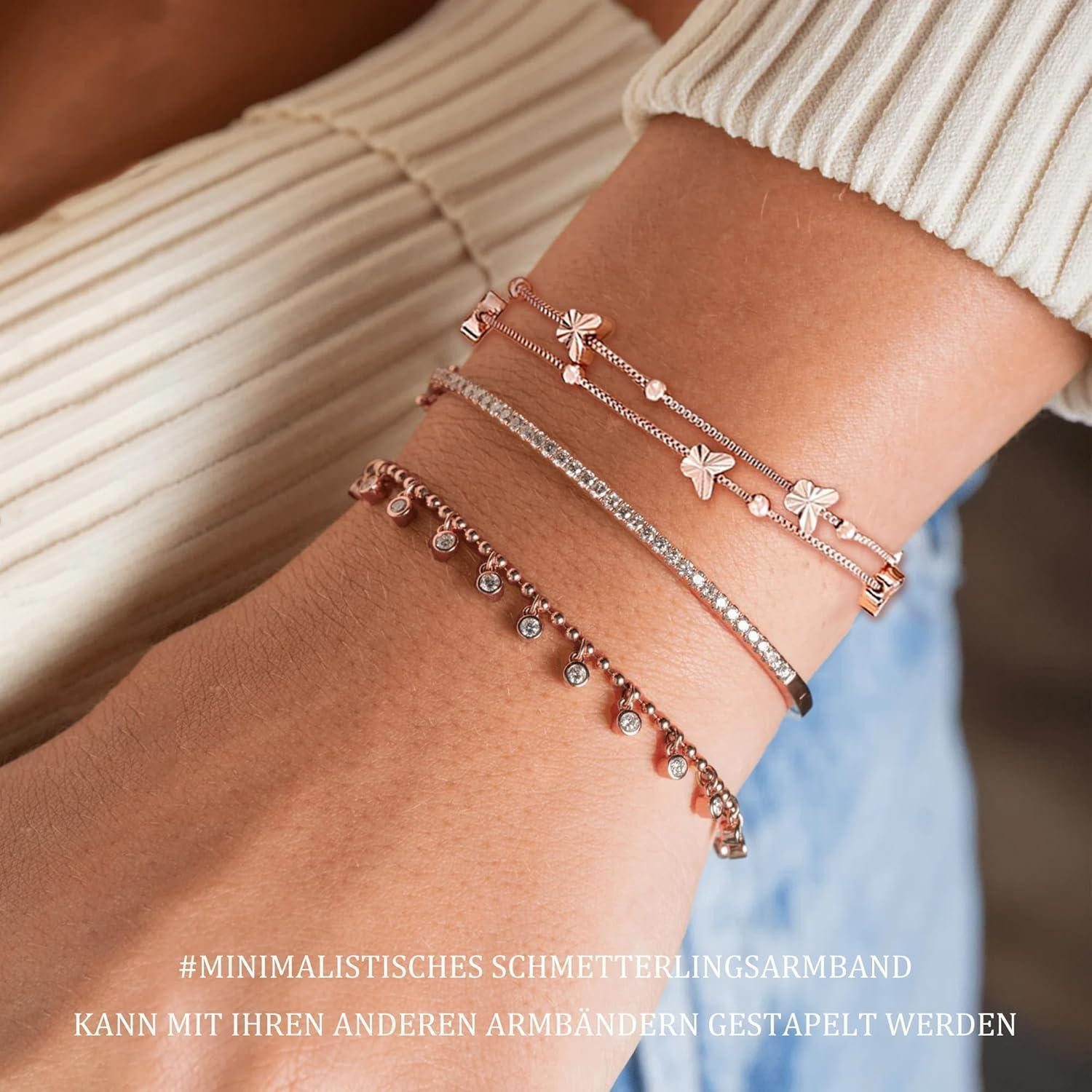 LuxusKollektion Schmuckset Armband Silber 925 Damen Schmetterlinge Perlen v günstig online kaufen
