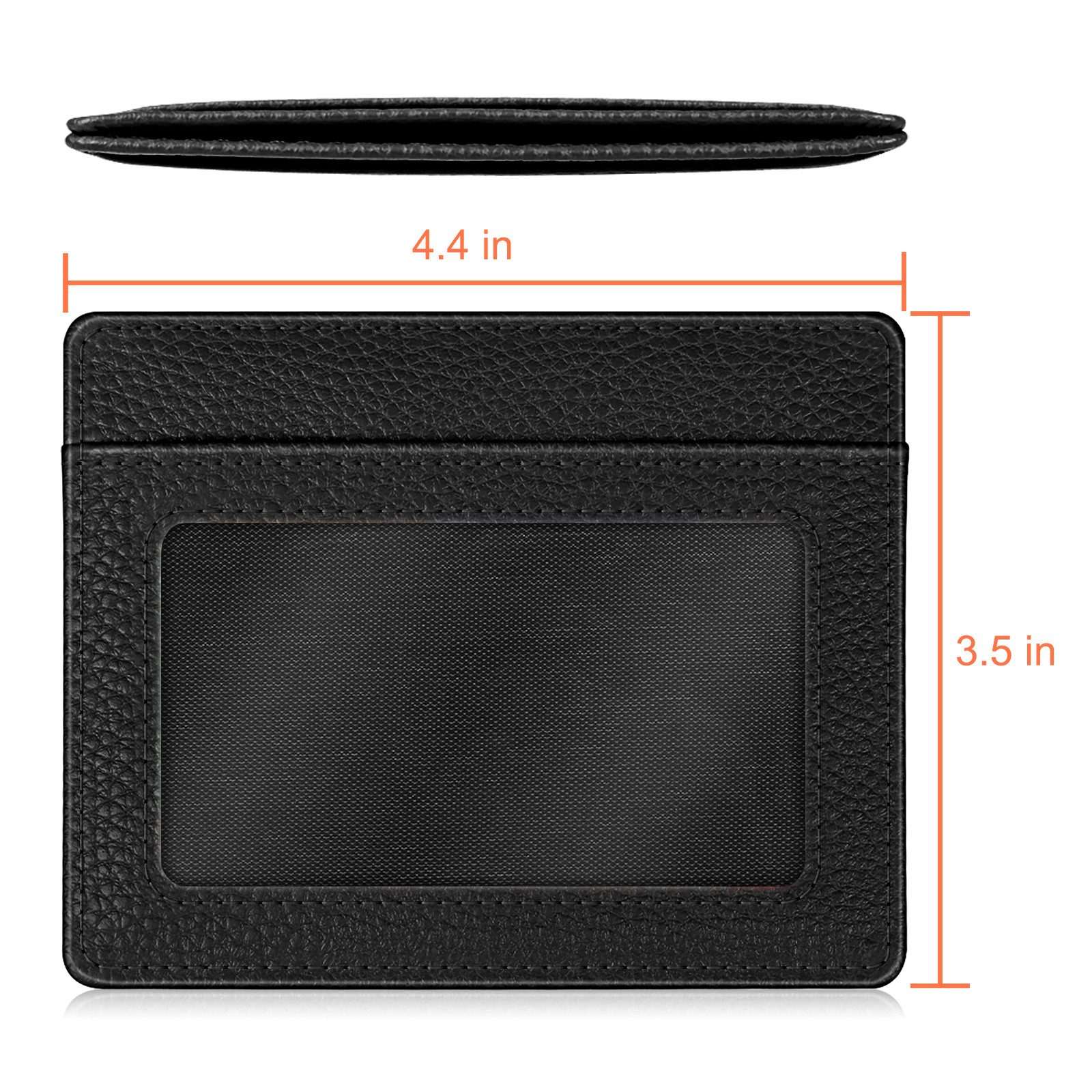 Fintie Mini Geldbörse Flache Kartenetui Ausweishülle, Premium Kunstleder RFID Schutz, Slim Geldbeutel Kreditkartenetui mit ID-Fenster & Schnellzugriff-Fach