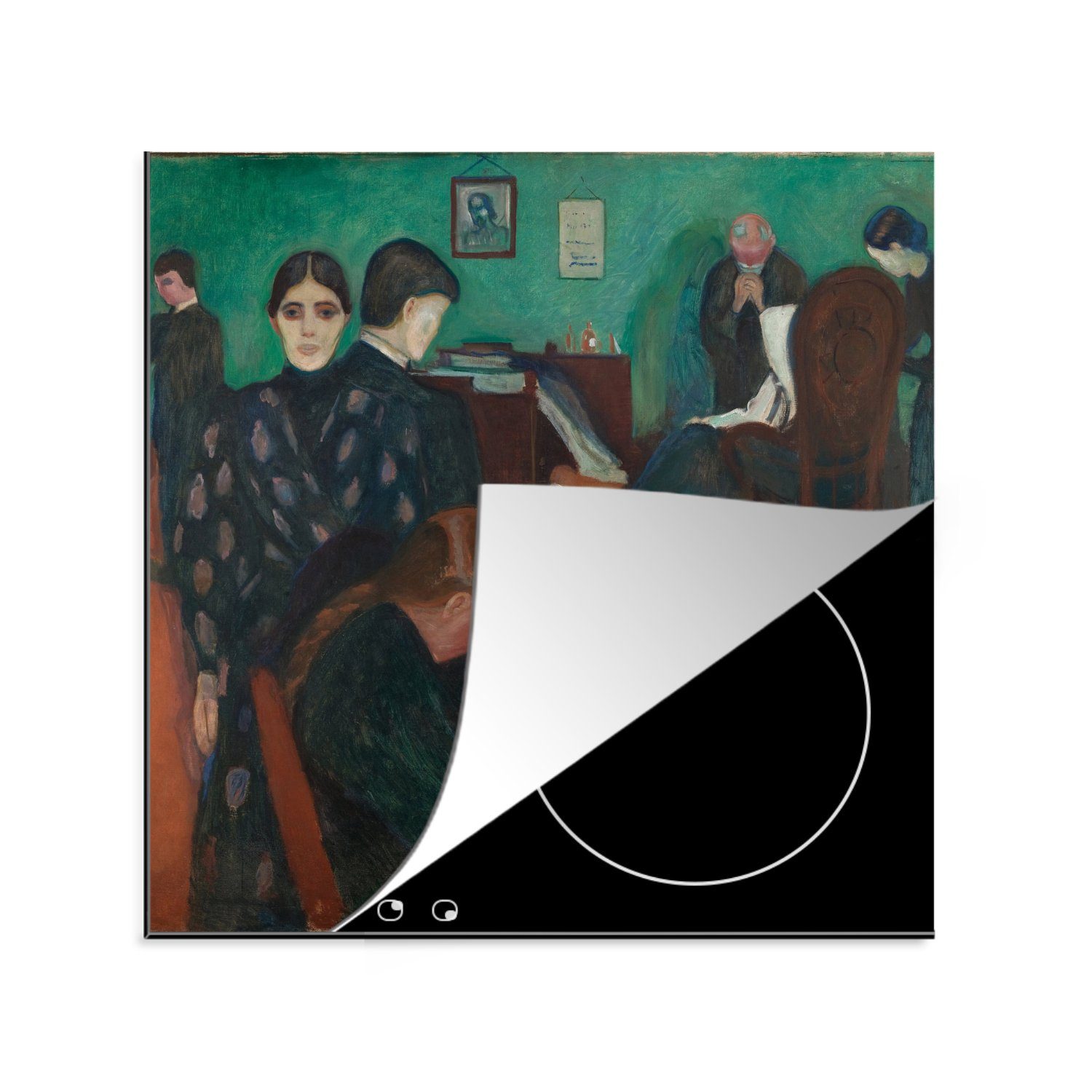 Arbeitsplatte Ceranfeldabdeckung, 78x78 (1 im Munch, Krankenzimmer Tod für cm, Herdblende-/Abdeckplatte Edvard tlg), küche MuchoWow - Der Vinyl,