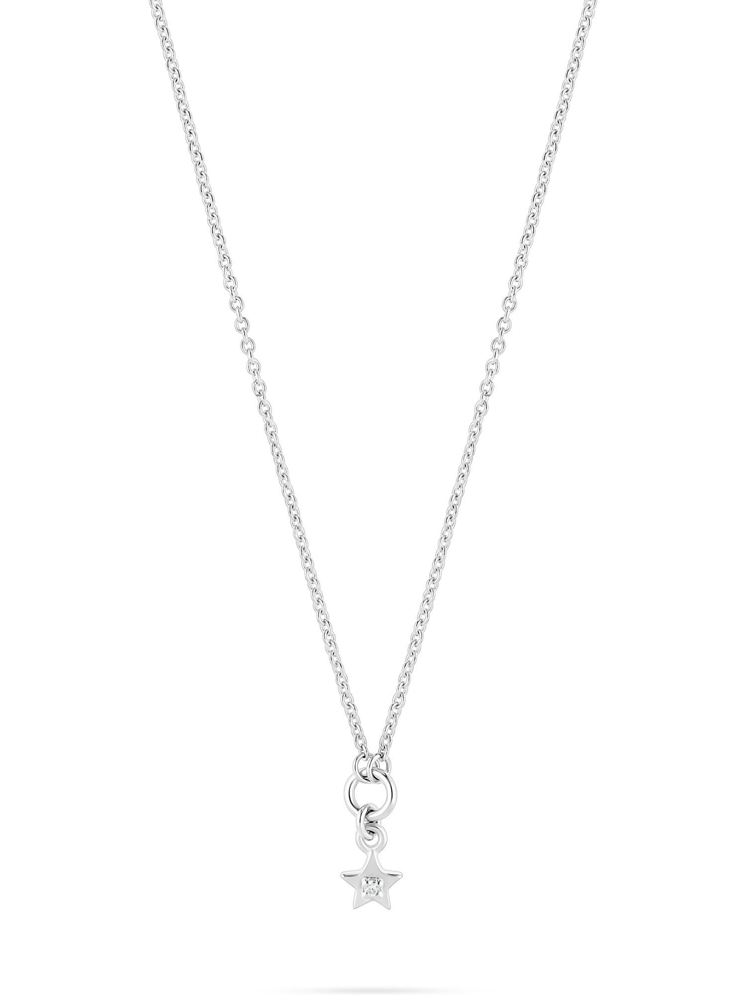 Esprit Silberkette ESPRIT Damen-Kette 925er Silber 1 Diamant Stern, Star