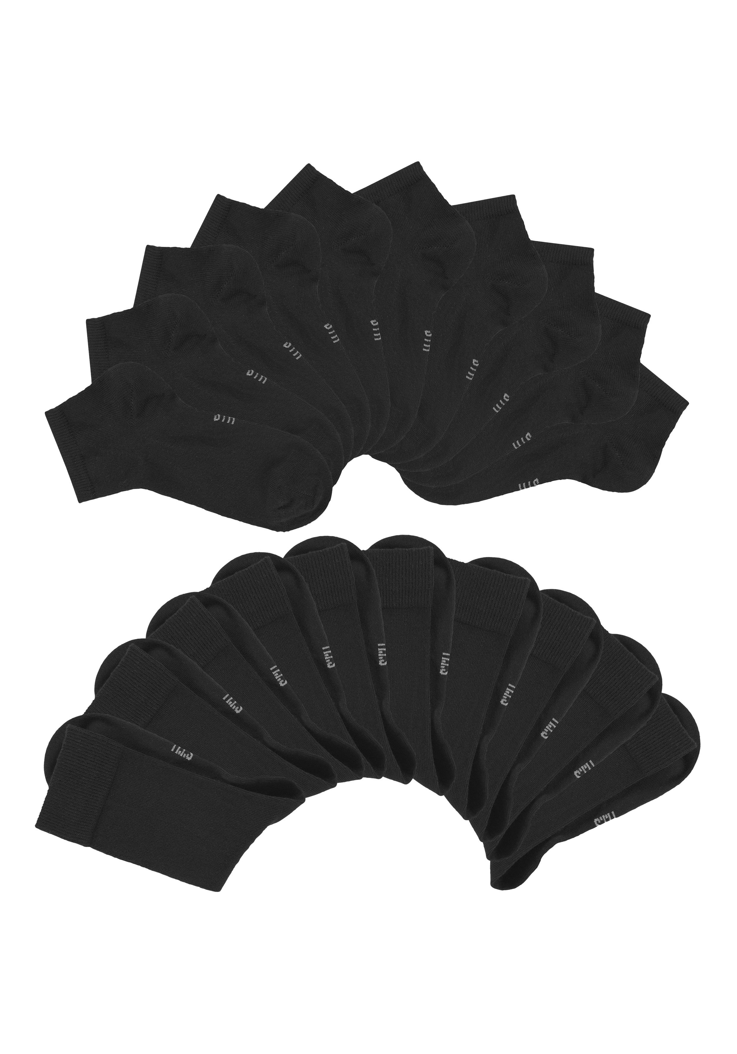 H.I.S Basicsocken Damen und Herren Atmungsaktiver Baumwollanteil, Business, Basic (Packung, 20-Paar, Gr. 35-38 bis 47-48) zwei Längen im Kombi Pack – Bild 2 von 5