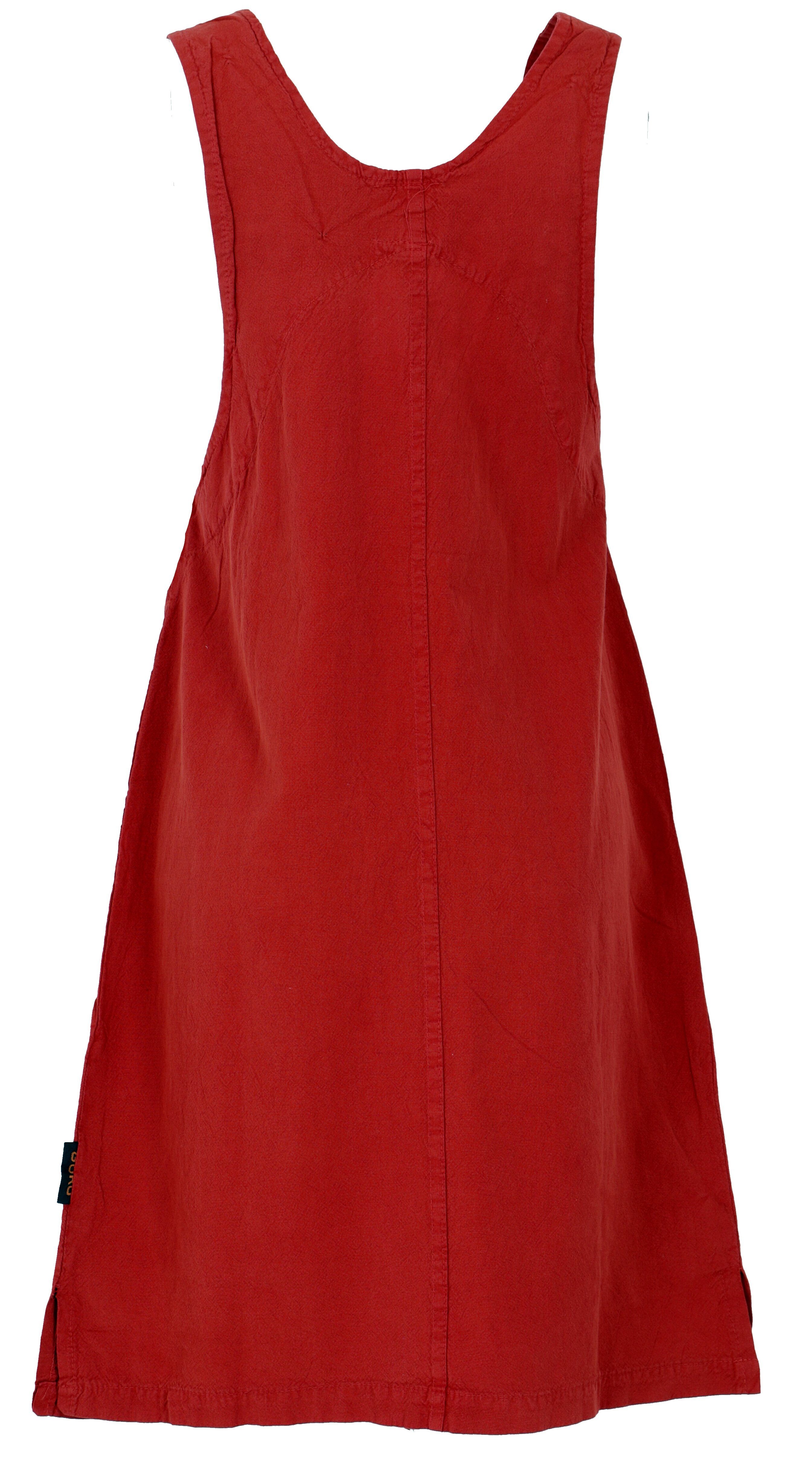 Guru-Shop Minirock Latzrock, Trägerkleid, Hippierock - rostrot alternative günstig online kaufen