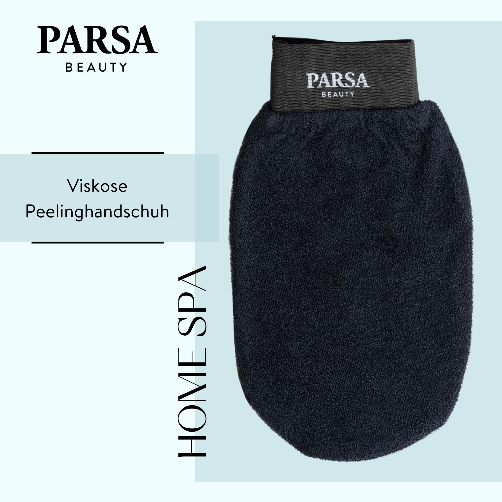 PARSA Beauty Waschhandschuh Wellness Peelinghandschuh Schwarz, Viskose f?r seidig glatte Haut