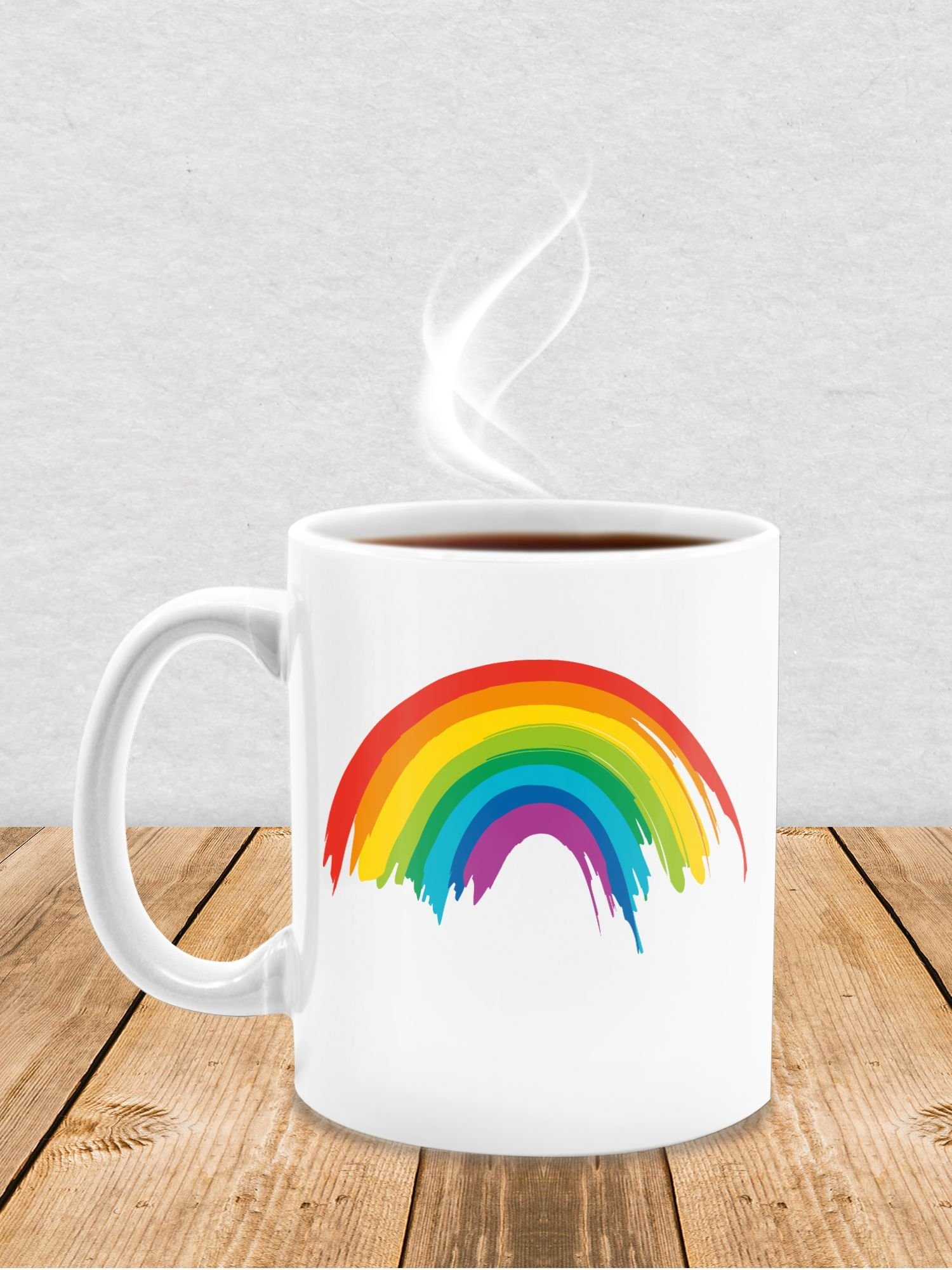 Pride Shirtracer LGBT Weiß Tasse Regenbogen 3 LGBT Tasse Keramik, LGBTQ, &