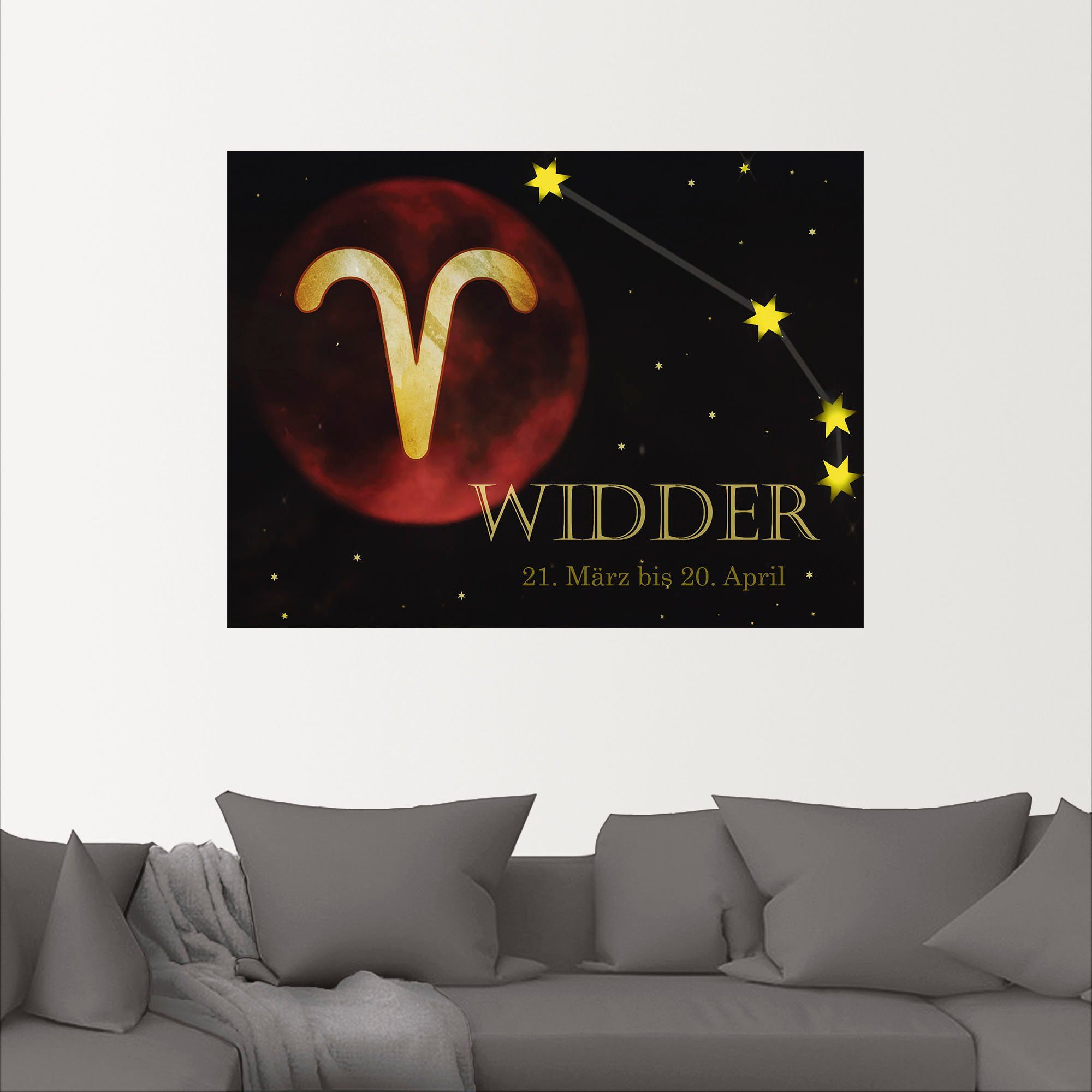 Größen Leinwandbild, Widder, Sternzeichen Poster (1 Bilder St), von Alubild, Artland Sternzeichen Wandbild Wandaufkleber in als - versch. oder