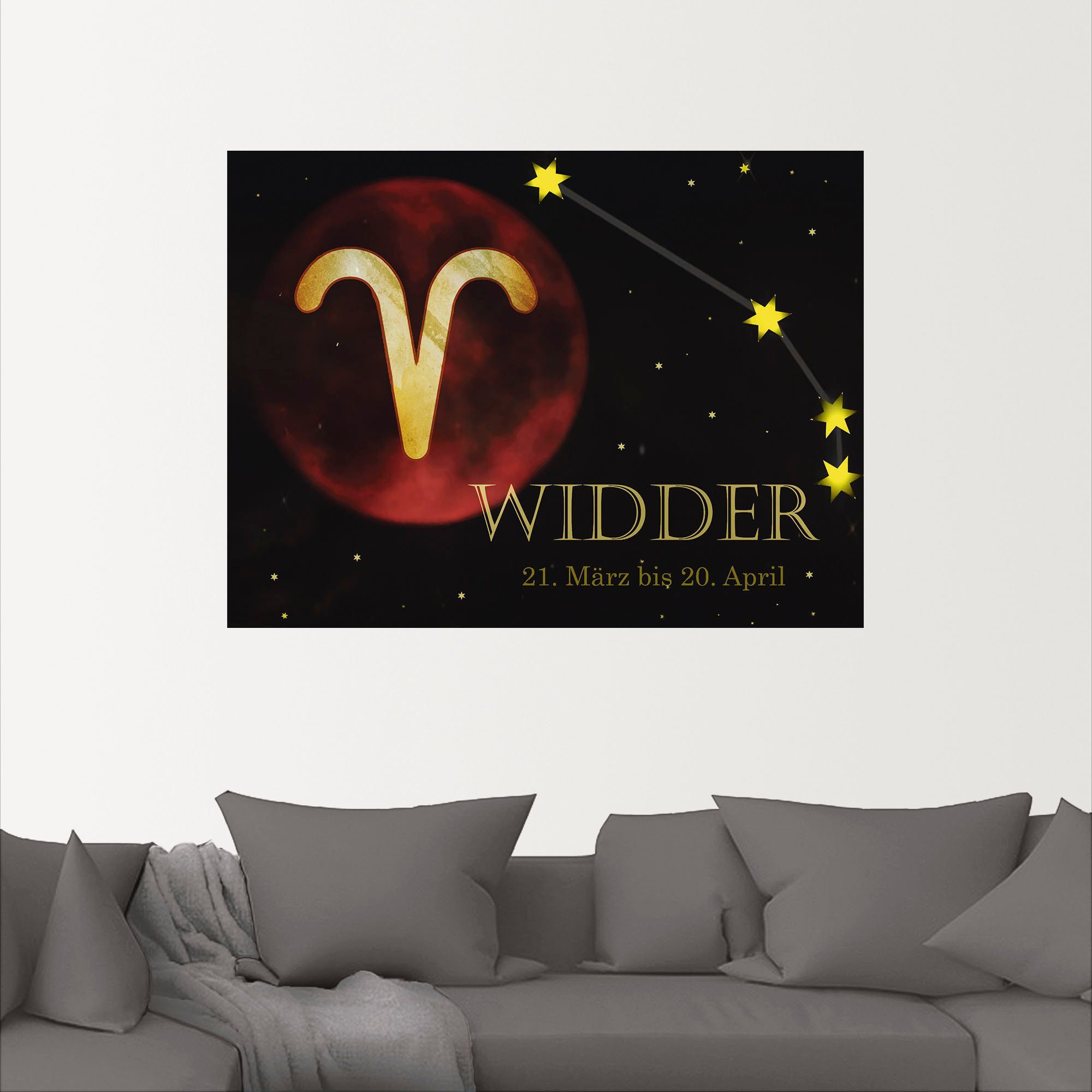 Artland Wandbild »Sternzeichen - Widder«, Bilder von Sternzeichen (1 Stück), in vielen Größen & Produktarten - Alubild / Outdoorbild für den Außenbereich, Leinwandbild, Poster, Wandaufkleber / Wandtattoo auch für Badezimmer geeignet-kaufen