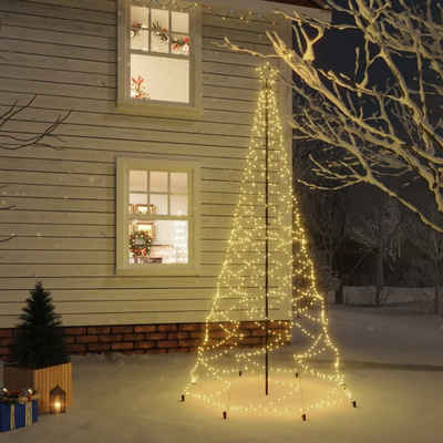 vidaXL LED Baum LED-Weihnachtsbaum mit Metallstange 500 LEDs Warmweiß 3 m