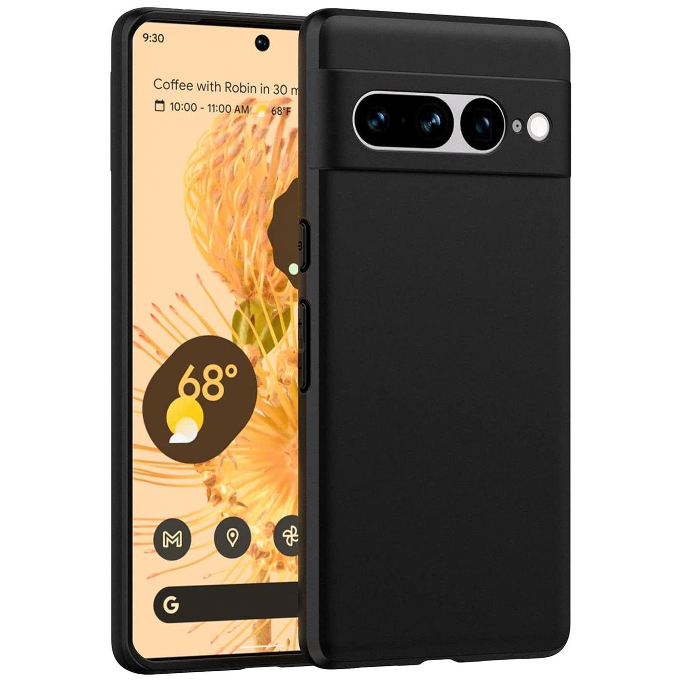 CoolGadget Handyhülle Black Series Handy Hülle für Google Pixel 7 Pro 6,7 Zoll, Edle Silikon Schlicht Robust Schutzhülle für Pixel 7 Pro Hülle