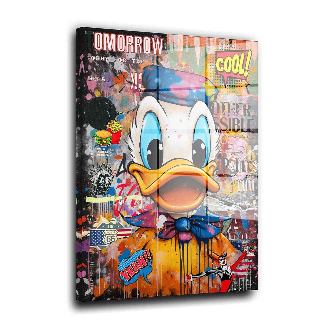 Acrylglasbild Duck Pop Art Style Acrylglas Wandbild Bild Wanddeko Wohnzimmer XL