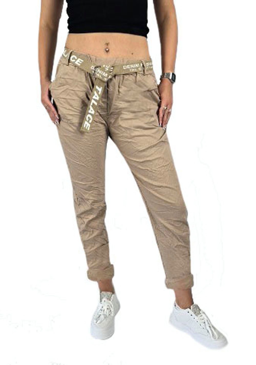 Sa-Lucca Jogger Pants Damen Casual Jogpants Bequeme Stoffhose mit elastischem Bund & Gürtel Elastikbund